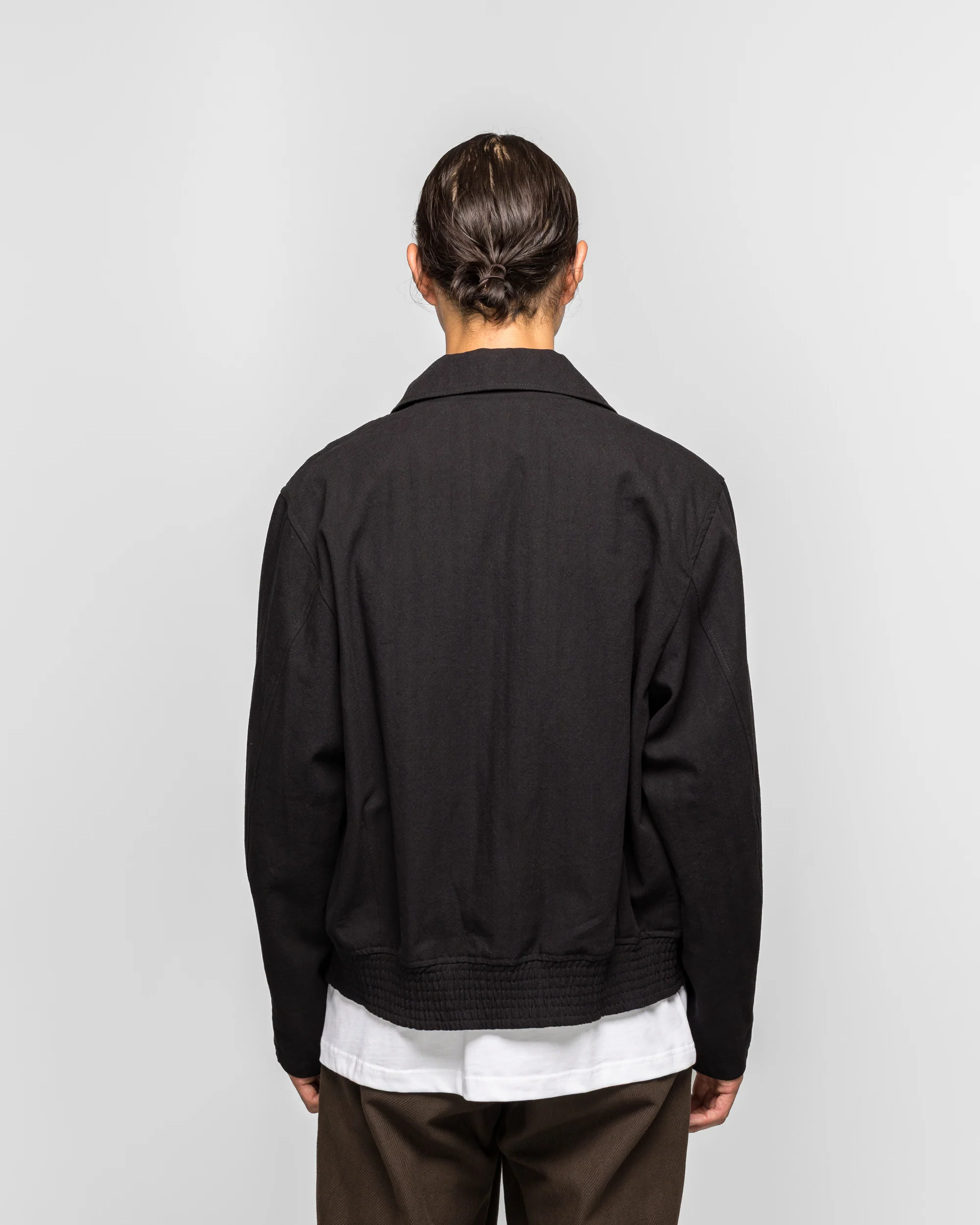 Vandel Herringbone Twill Flight Jacket - All Black - Image 4