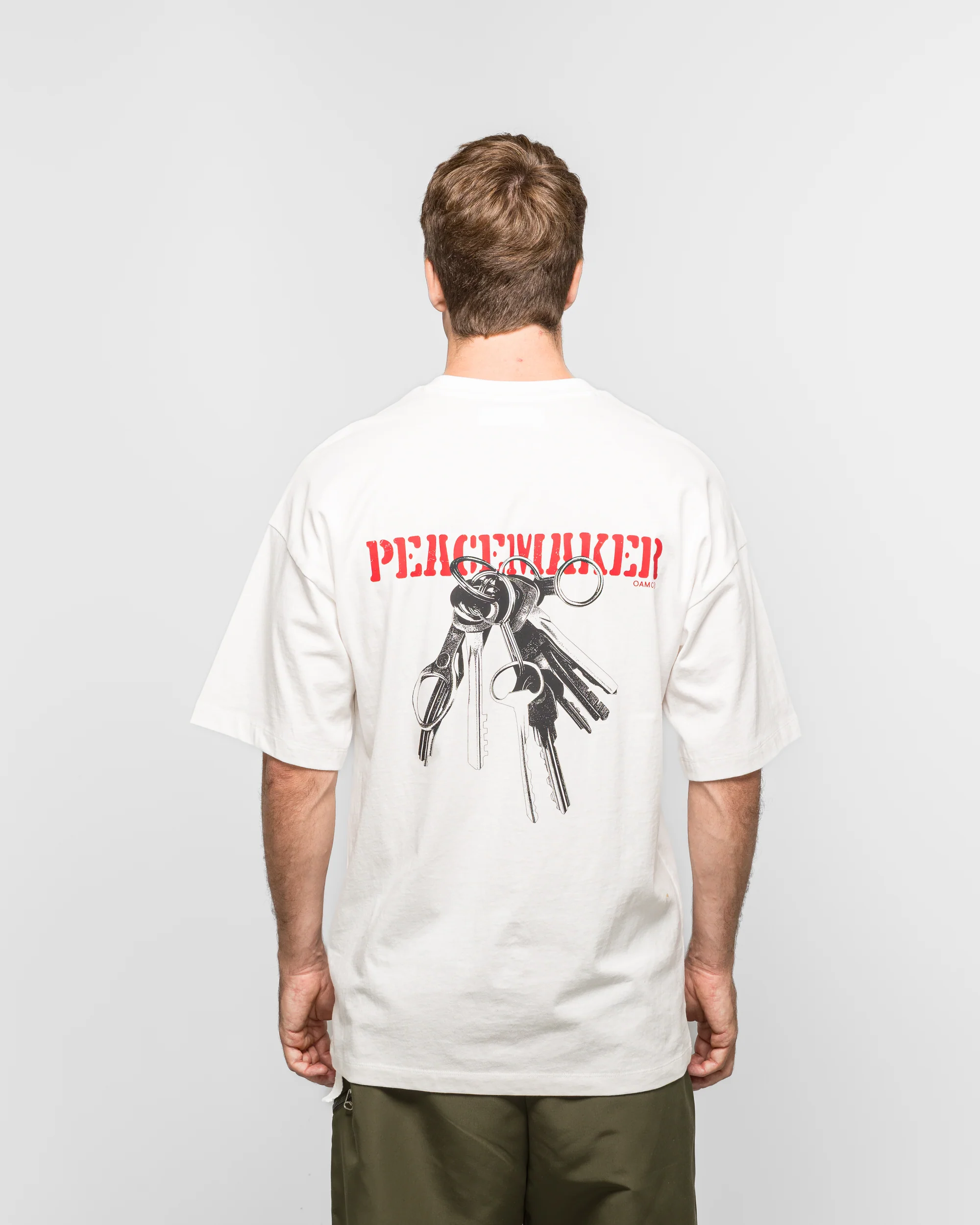 Oversize Keys Print Tee - White - Image 4