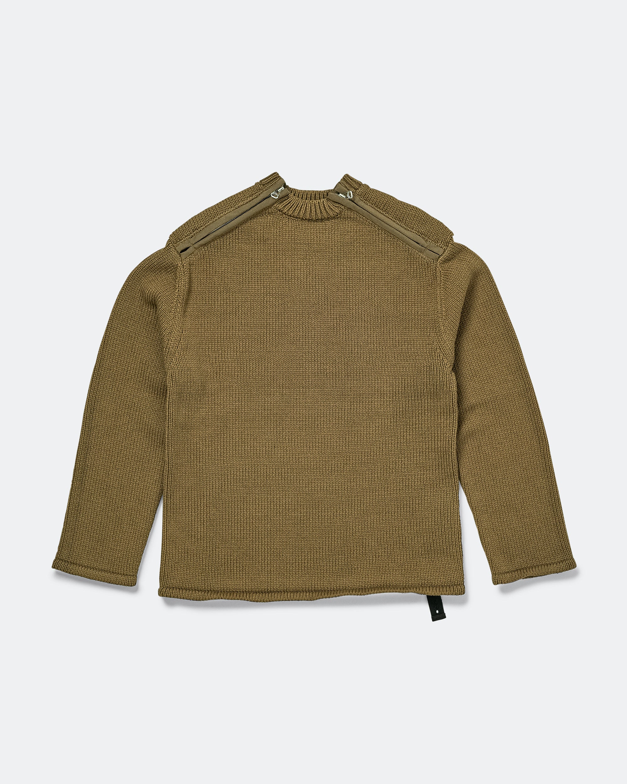 Shoulder Zip Knit - Beige