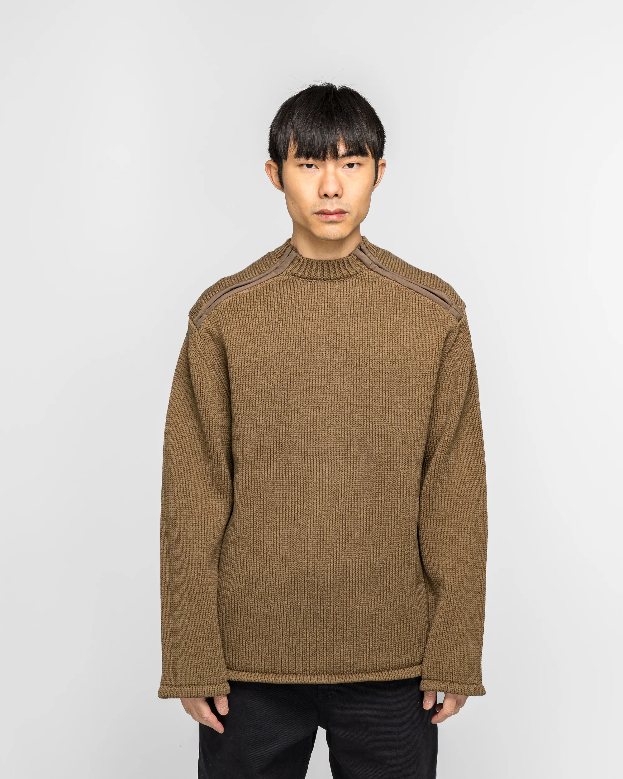 Shoulder Zip Knit - Beige - Image 2