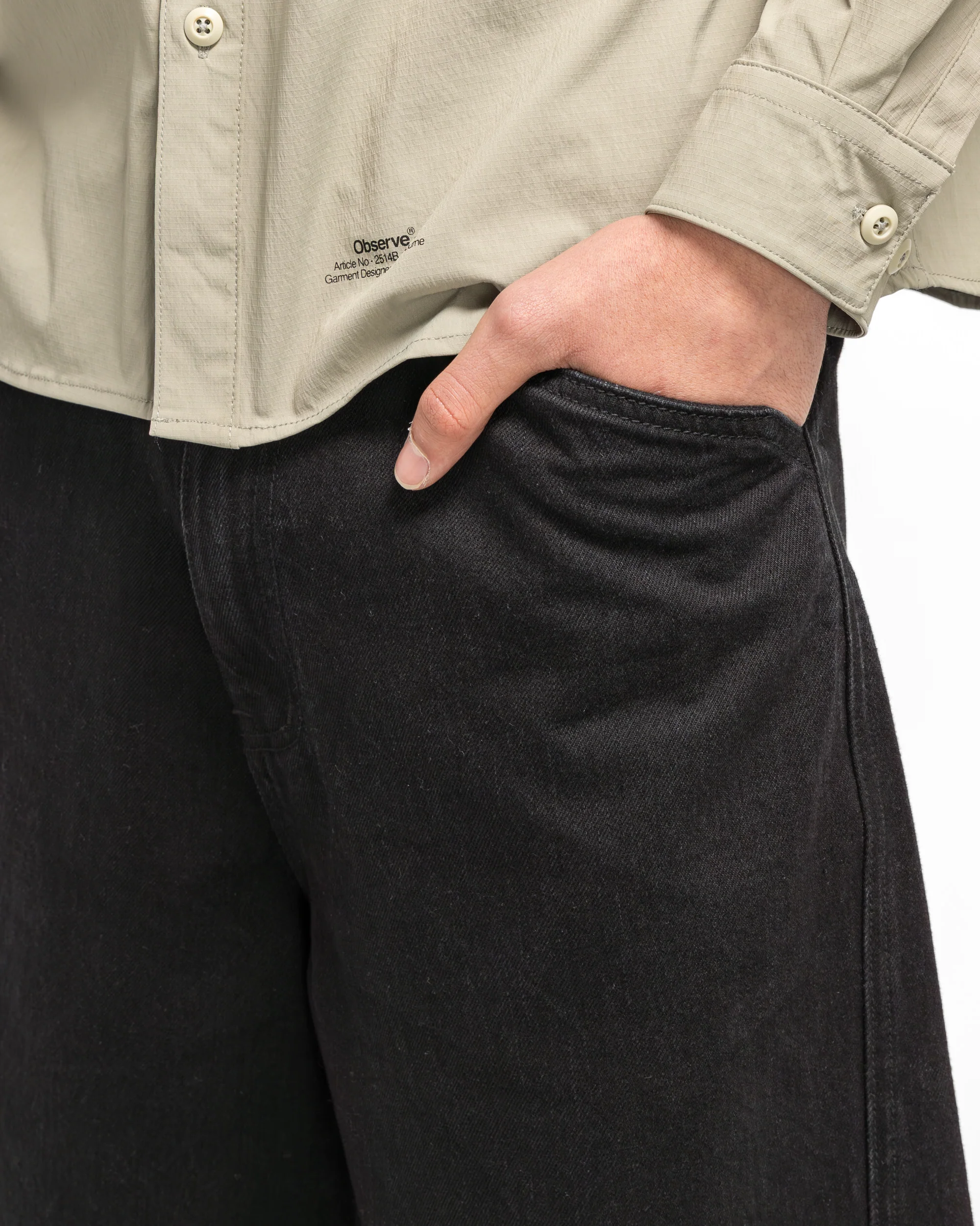 Twisted Denim Short - Black - Image 6