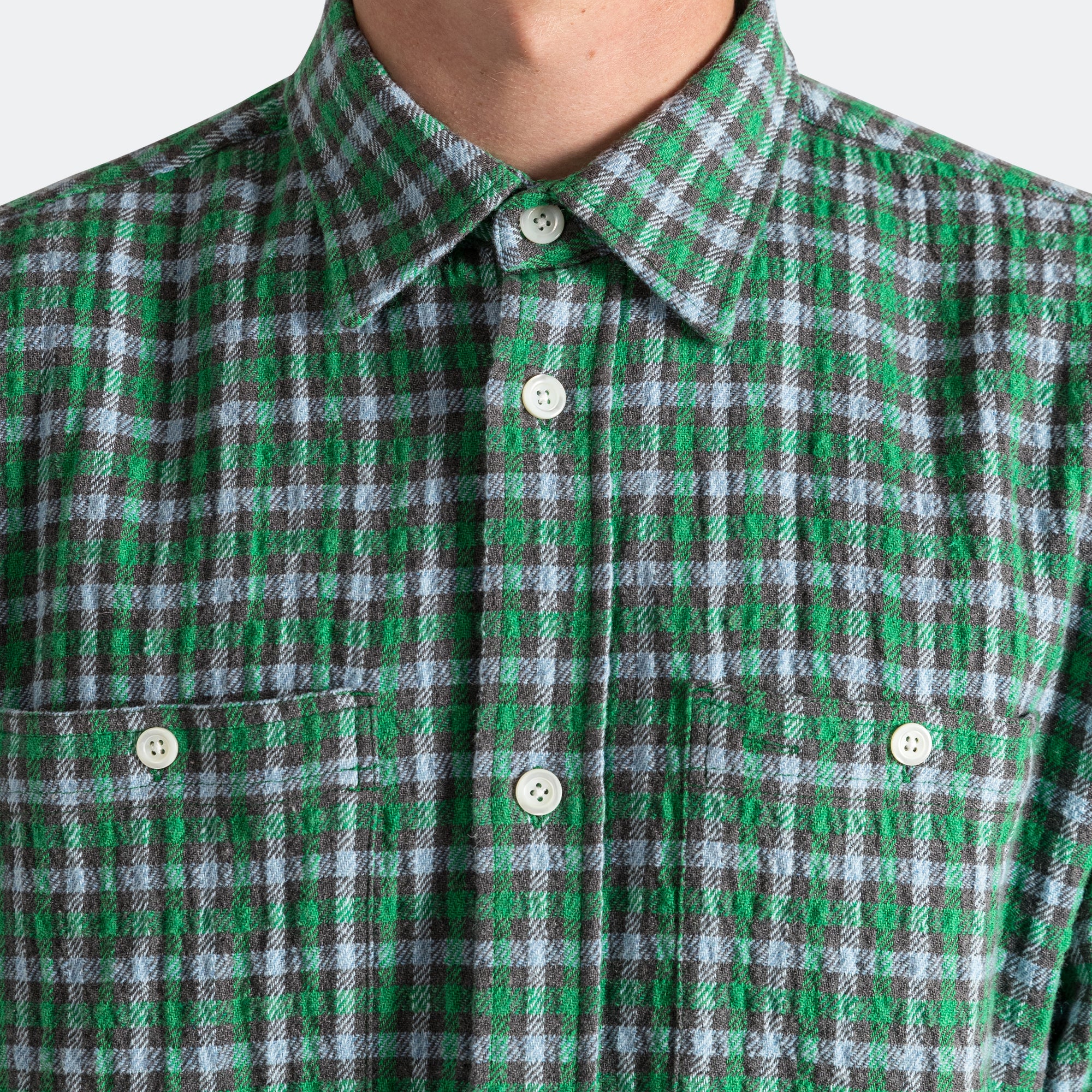 Ole Oversized Check Shirt x UP THERE - Olive Night - Image 3