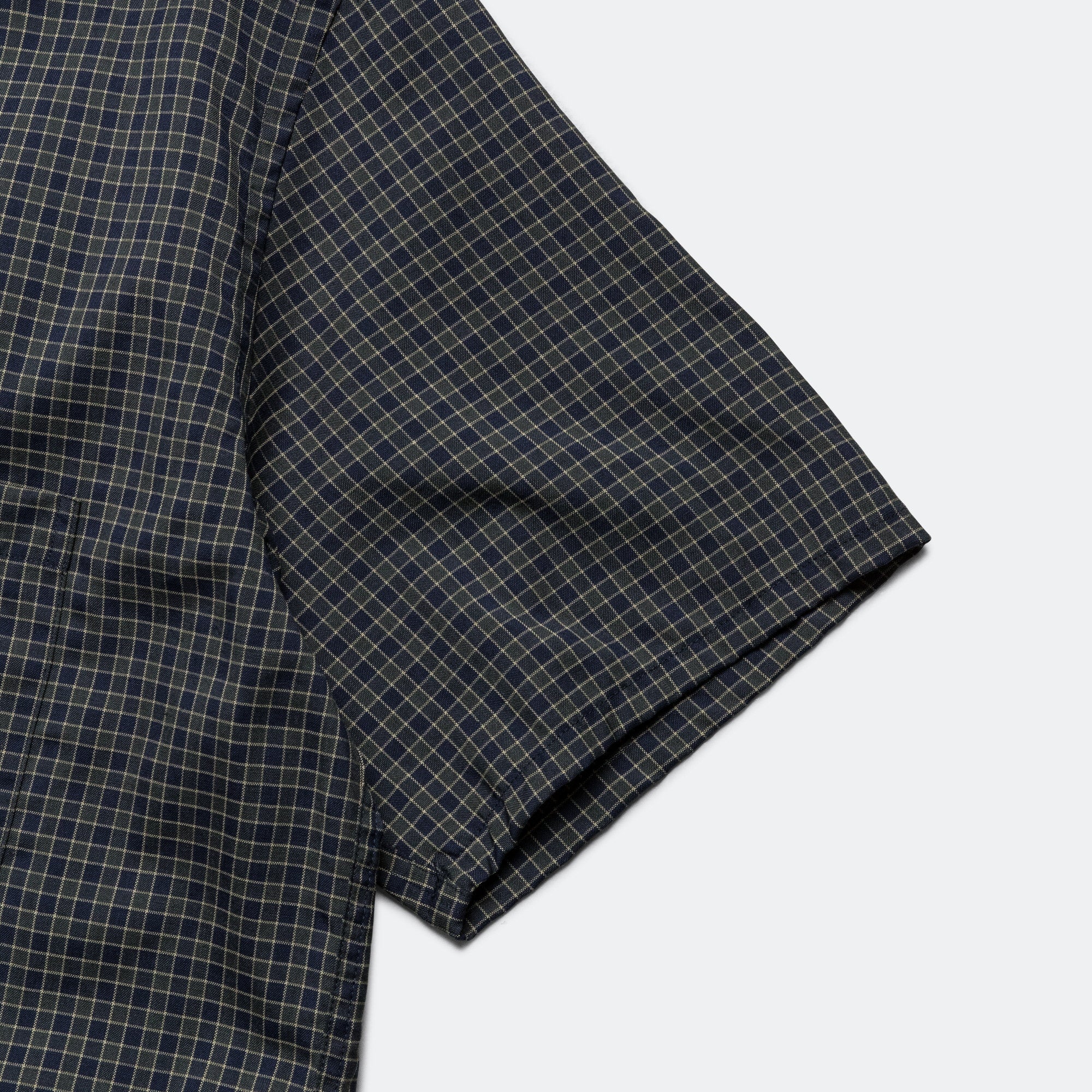 Open Collar Washable Wool Plaid - Green - Image 4