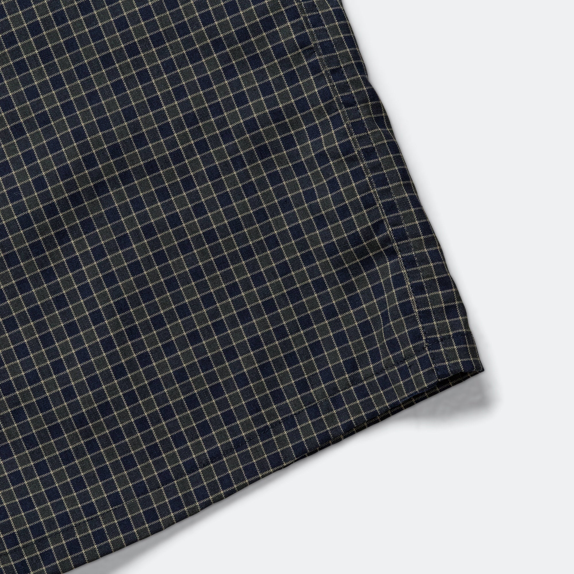 Open Collar Washable Wool Plaid - Green - Image 5