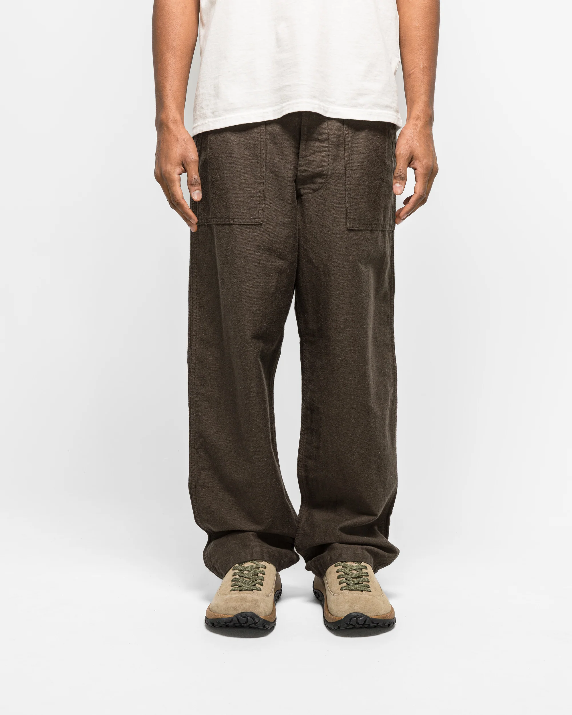 Cotton Linen Moleskin Fatigue Pants - Charcoal Grey - Image 2