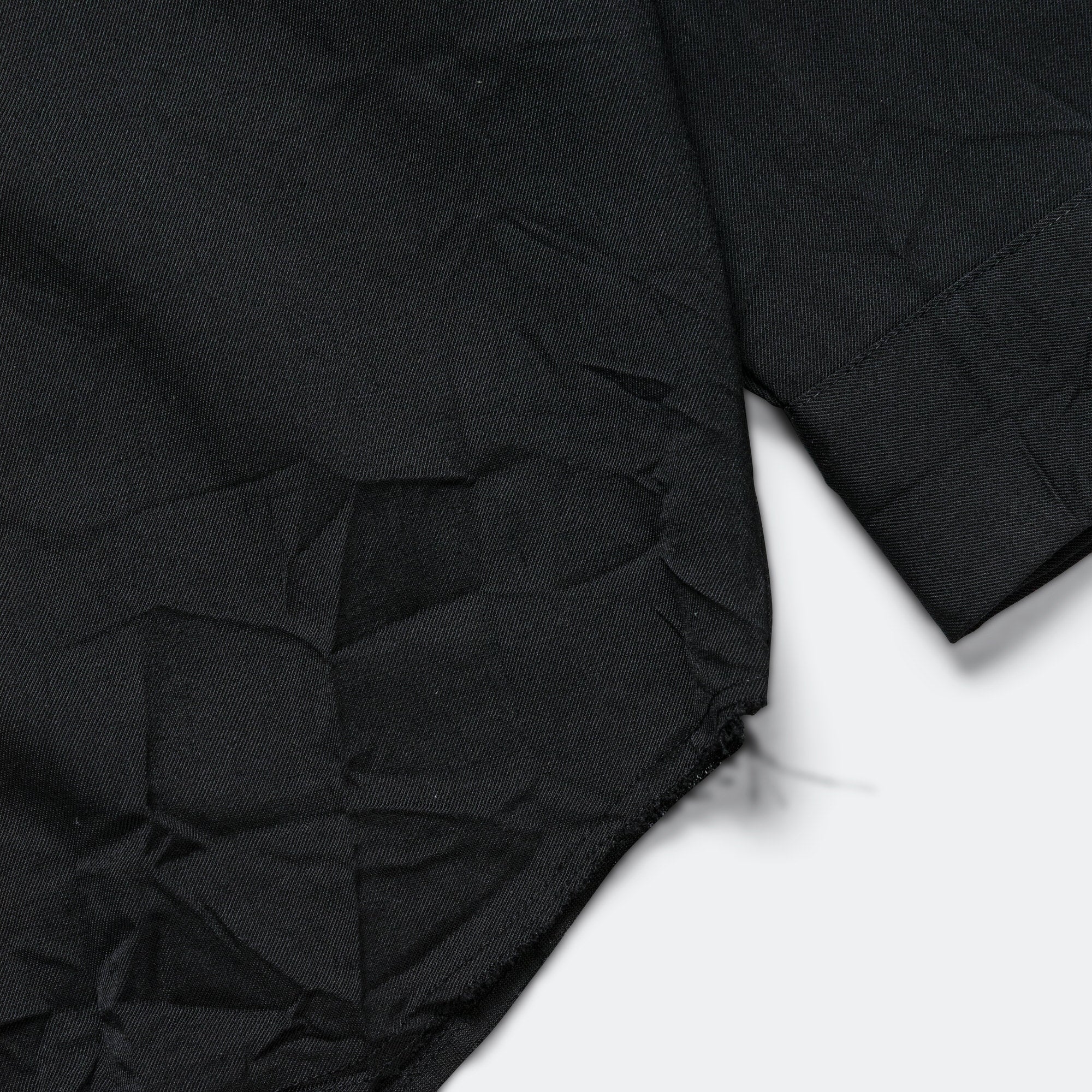 Over Shirt - Black Wrinkled Wool Twill - Image 4
