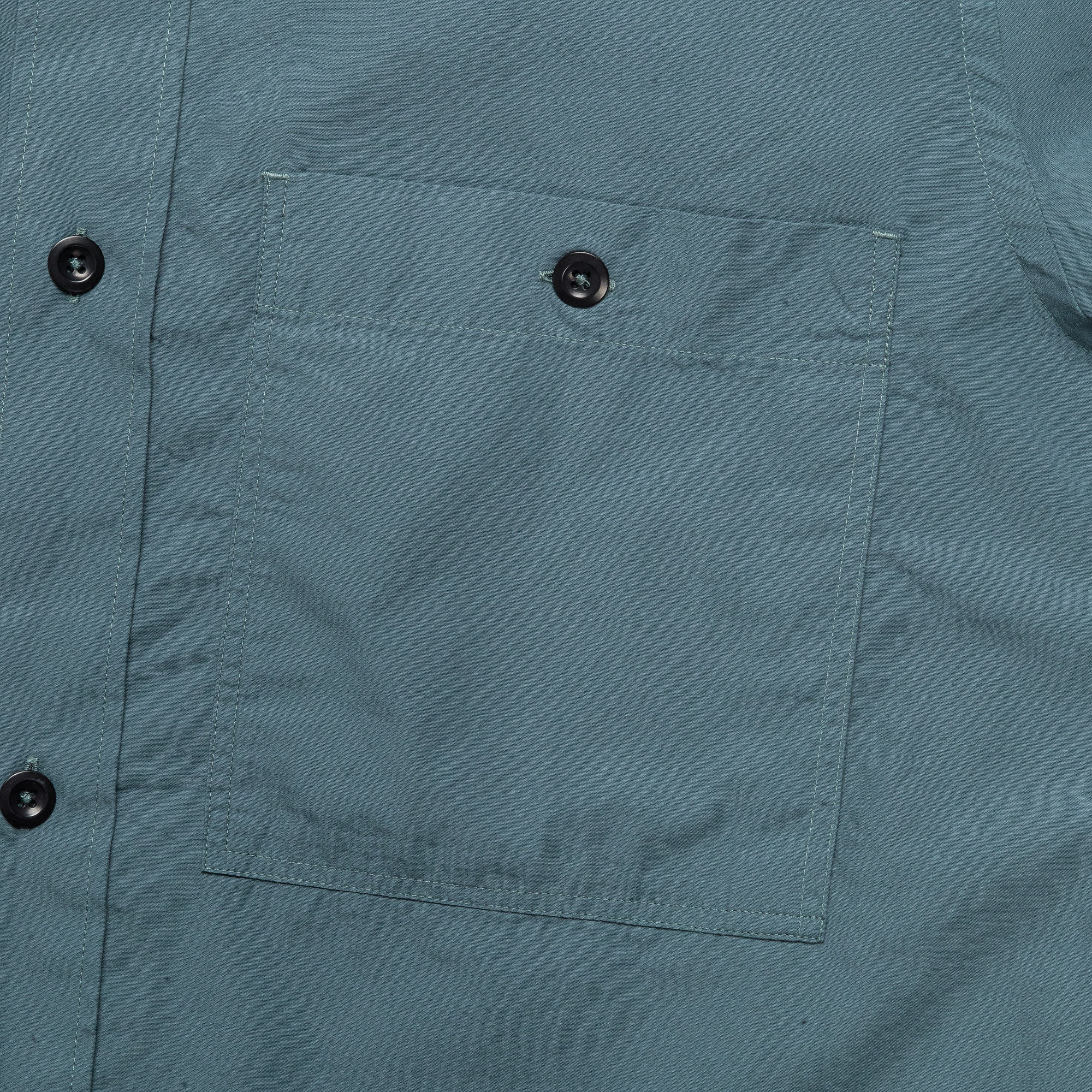 Overall Shirt - Washed Cotton Poplin Mineral Blue - Image 3