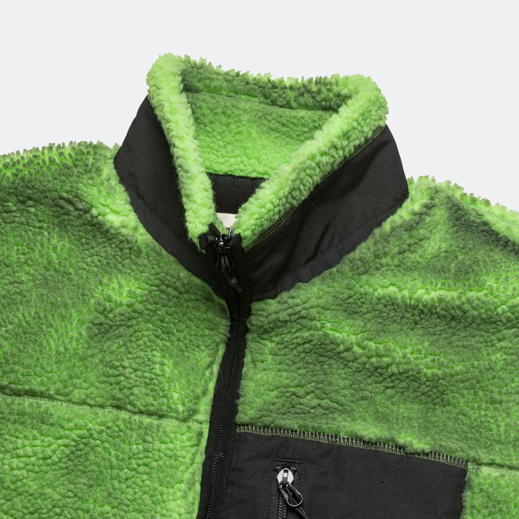 Painted Sherpa Fleece Lined Jacket - Green - Image 2