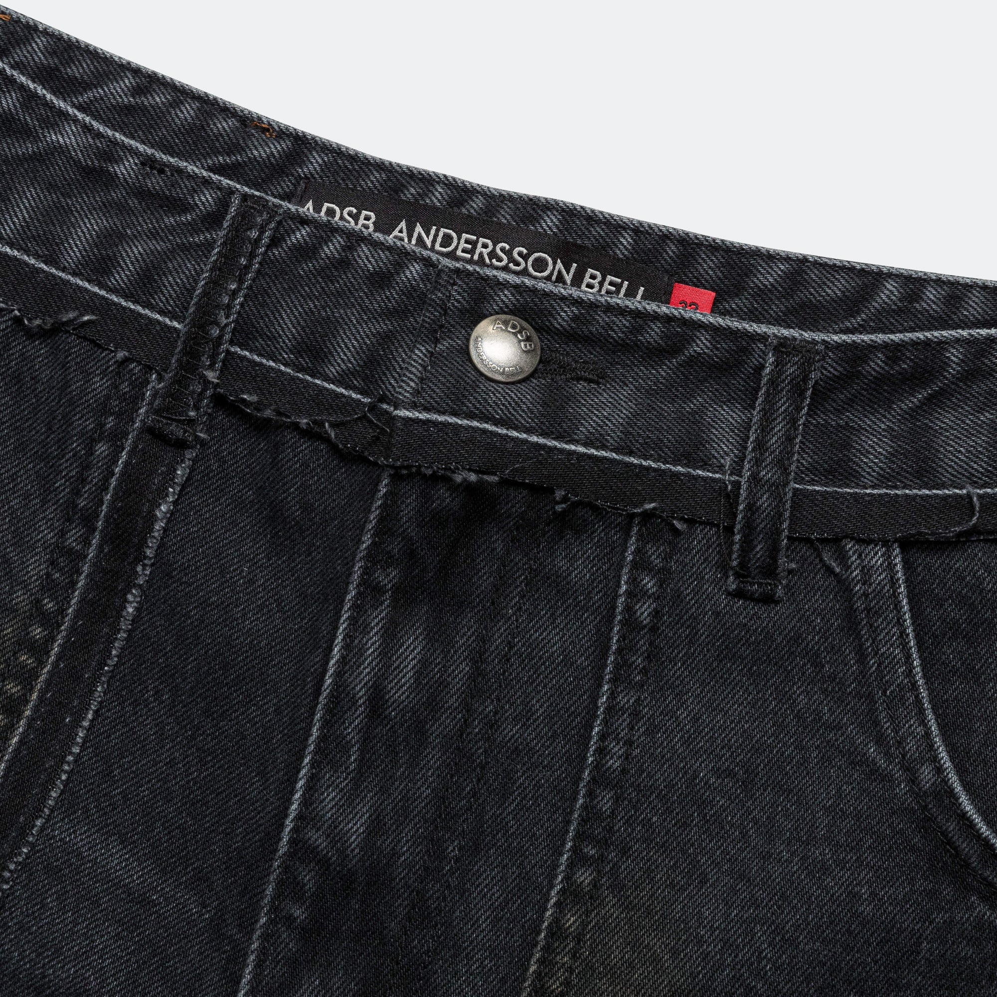 Patchwork Denim Shorts - Black - Image 4