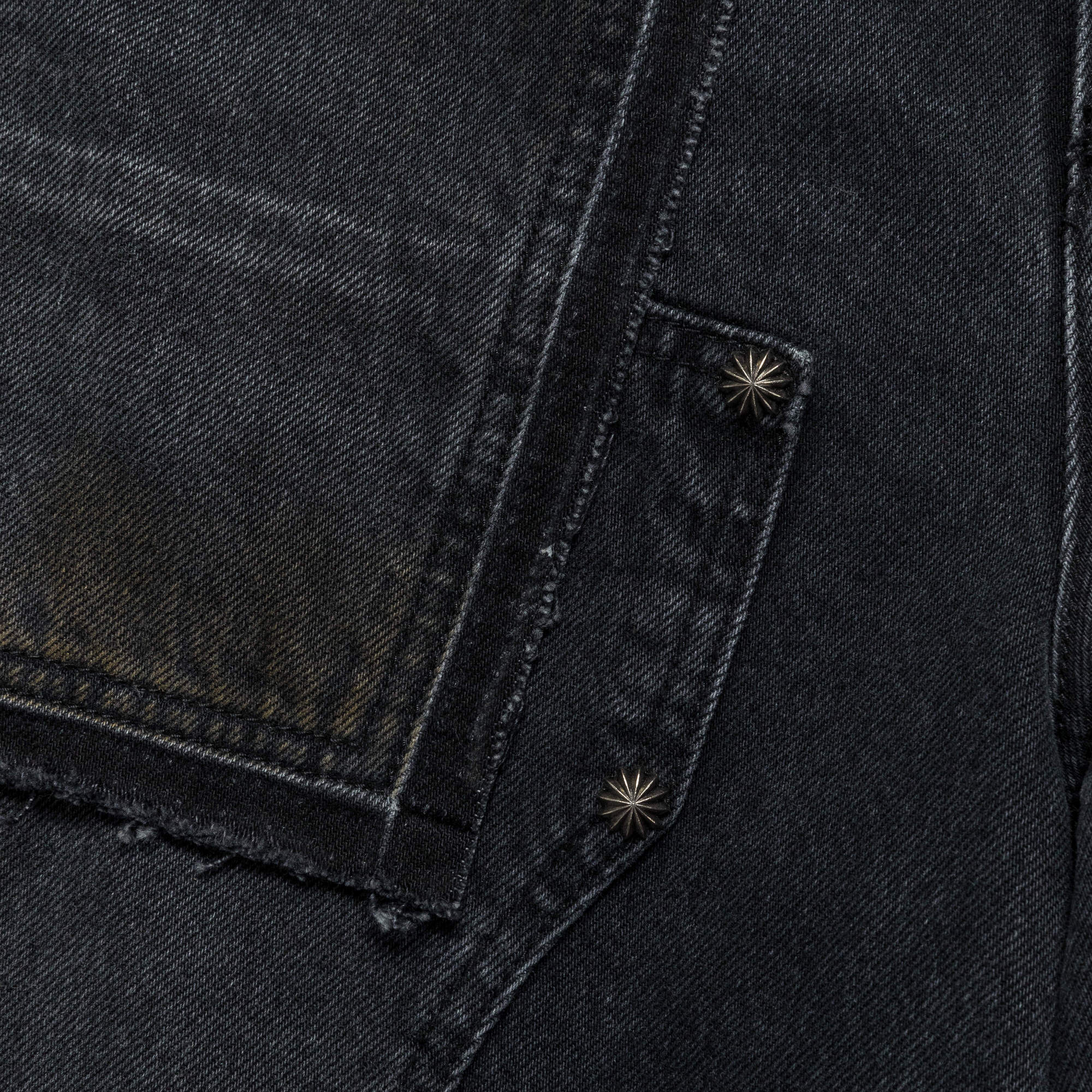 Patchwork Denim Shorts - Black - Image 7