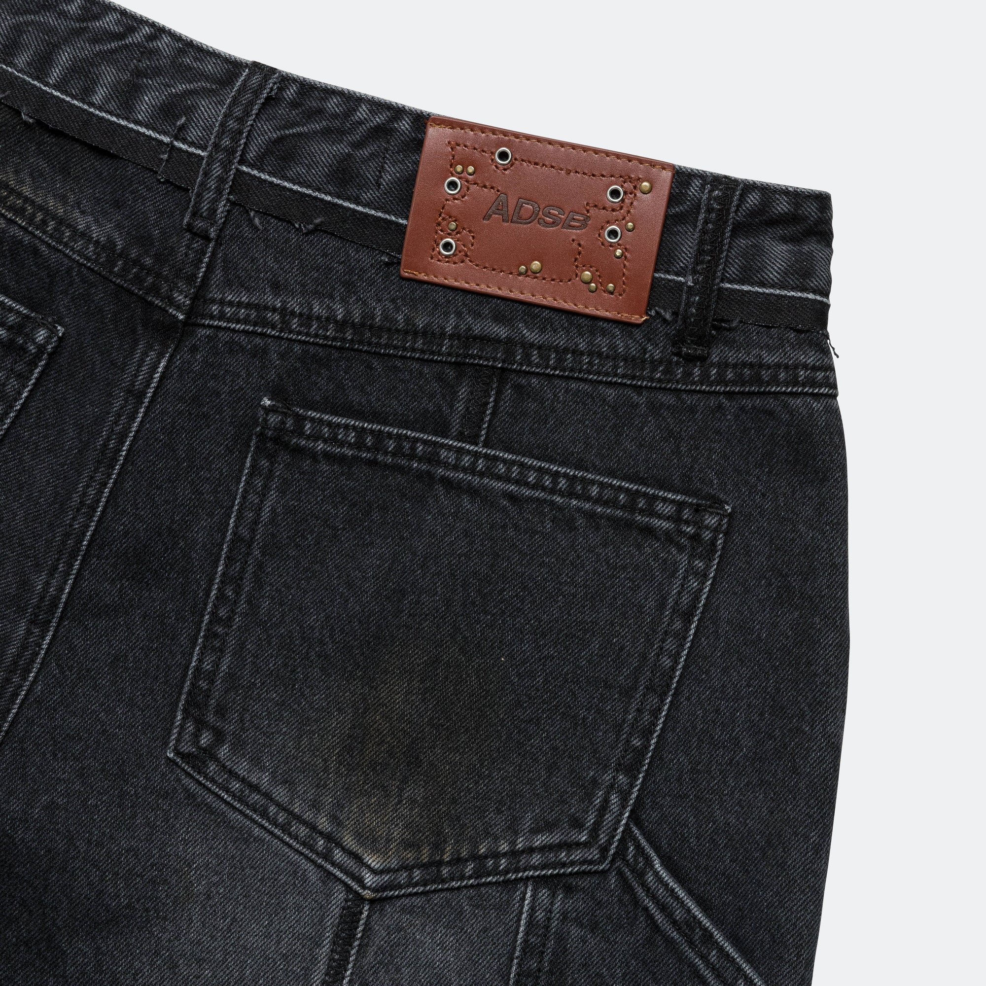 Patchwork Denim Shorts - Black - Image 8