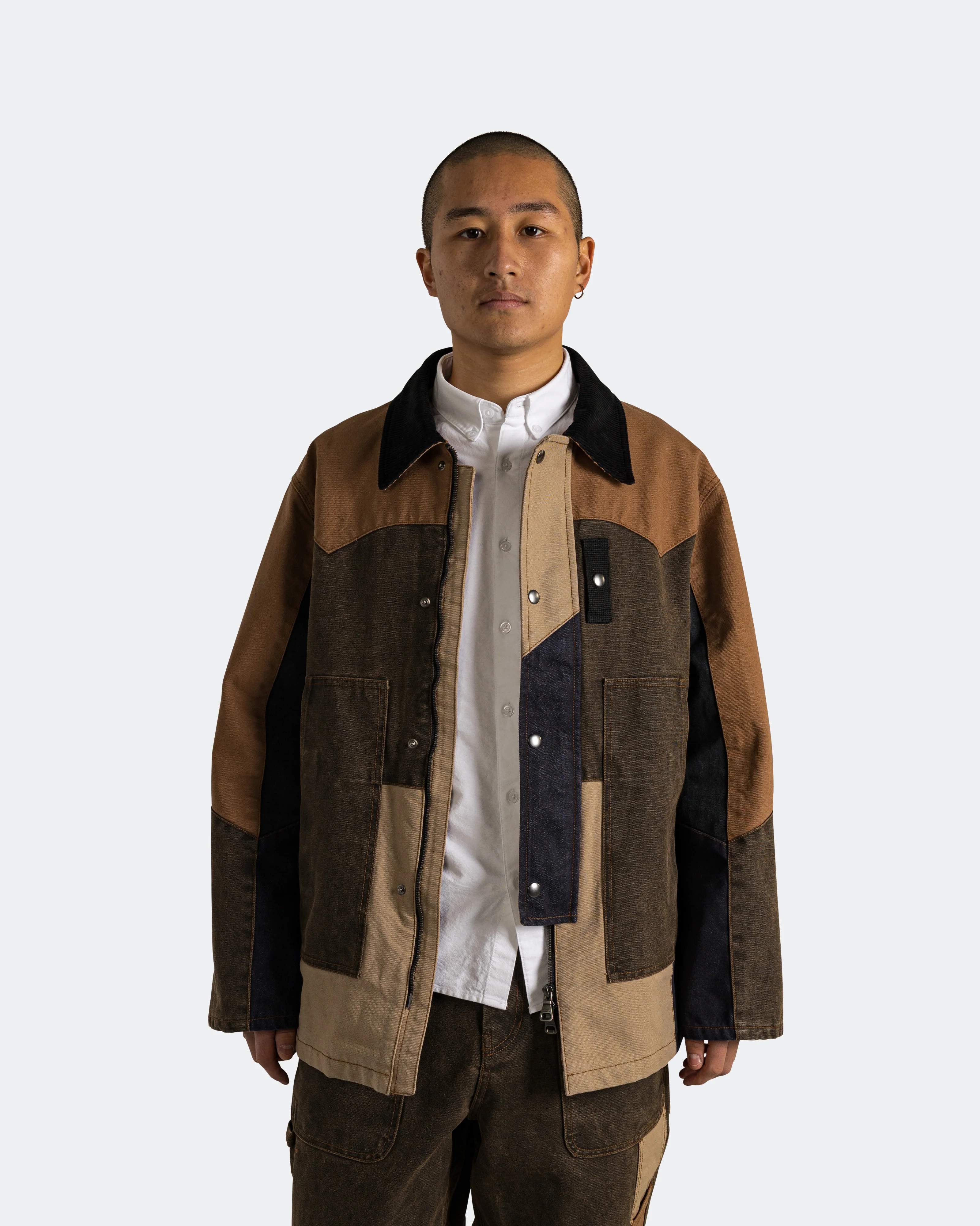 Patchwork Washed Jacket - Multi - Image 2