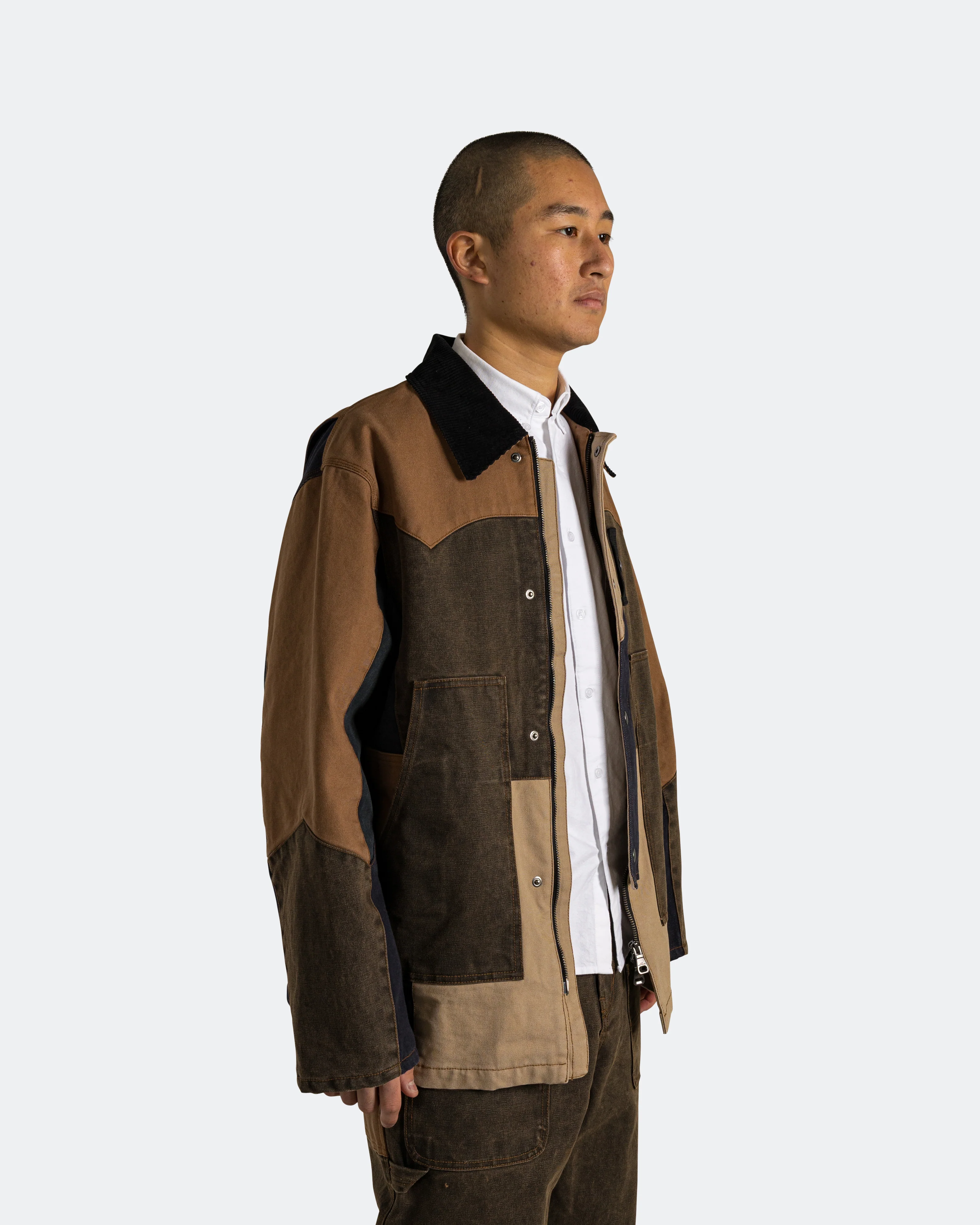 Patchwork Washed Jacket - Multi - Image 3