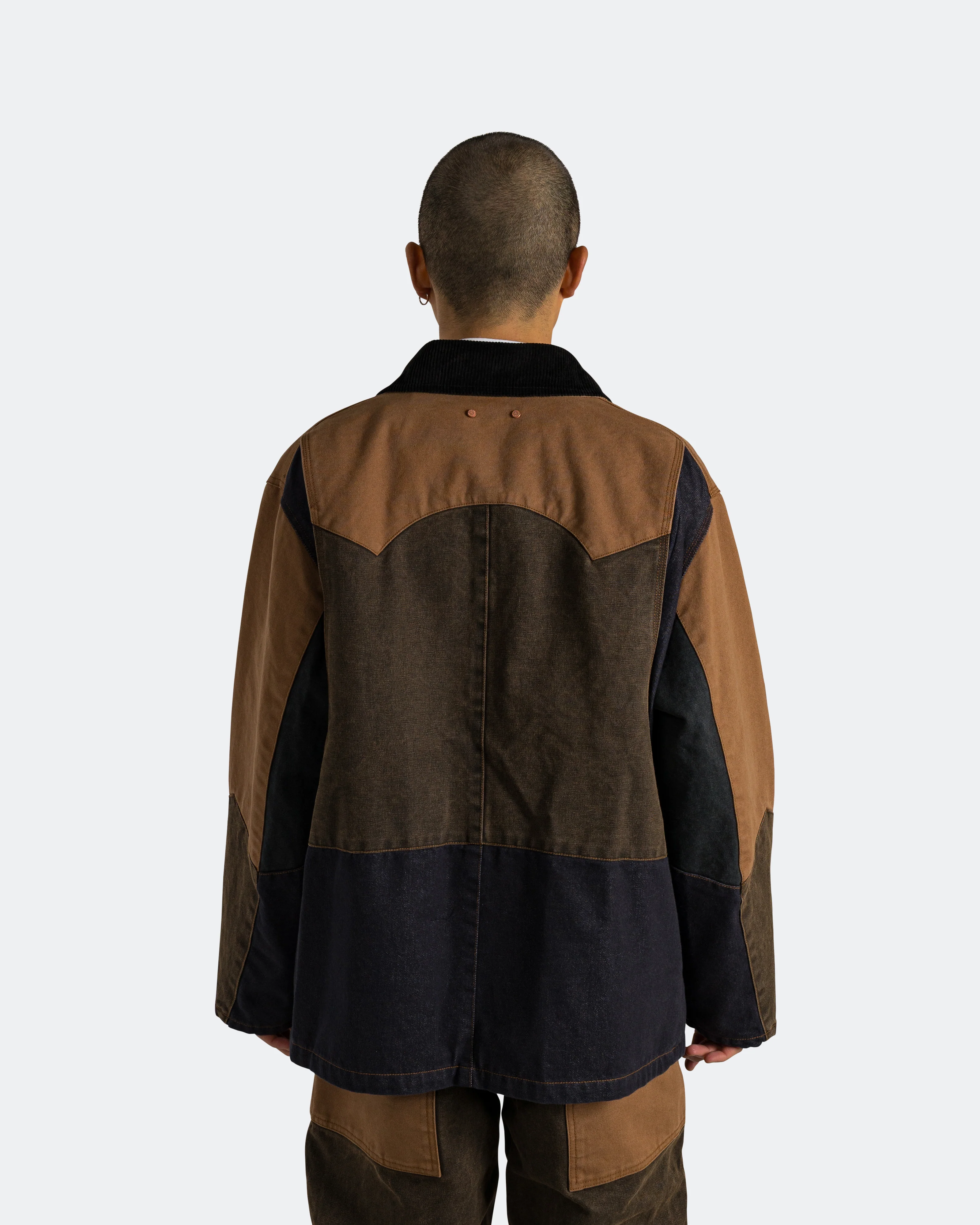 Patchwork Washed Jacket - Multi - Image 4