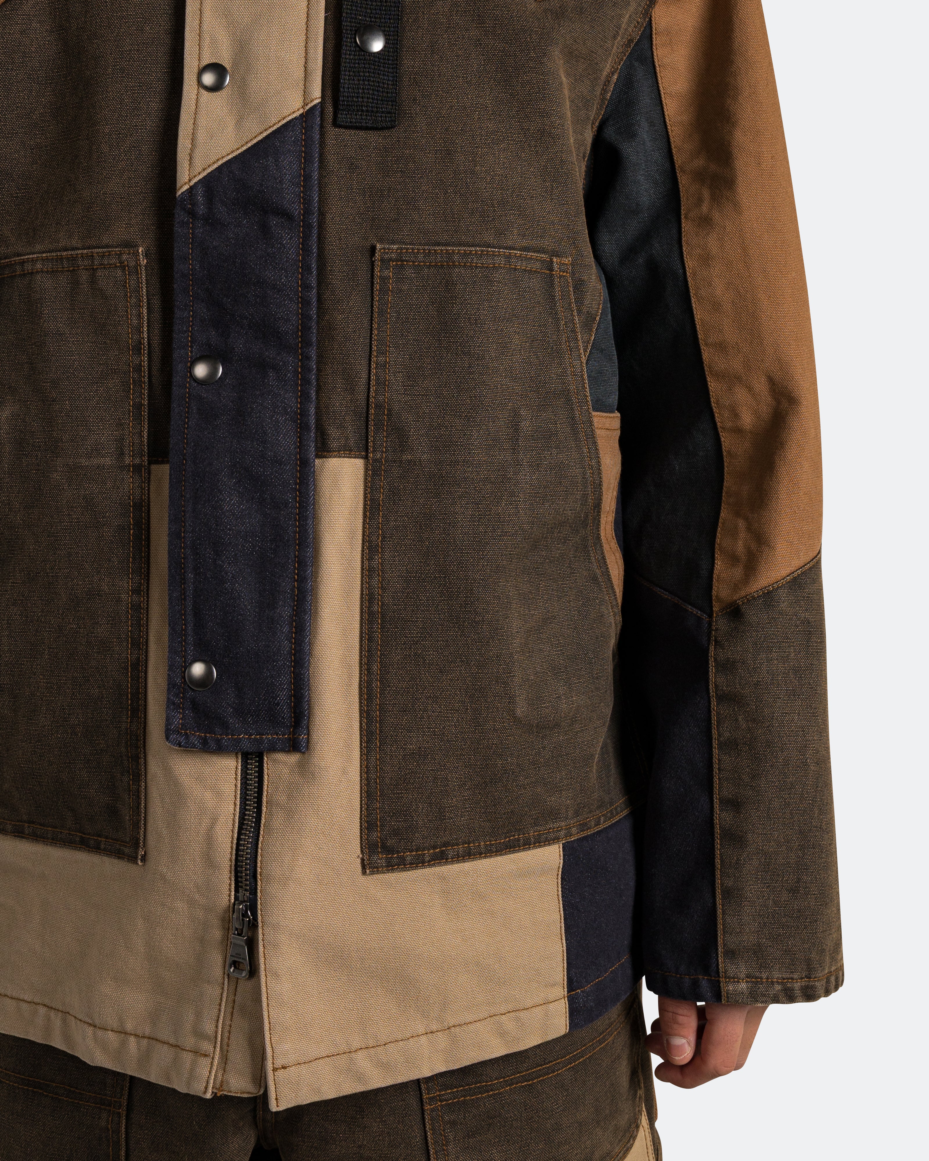 Patchwork Washed Jacket - Multi - Image 5
