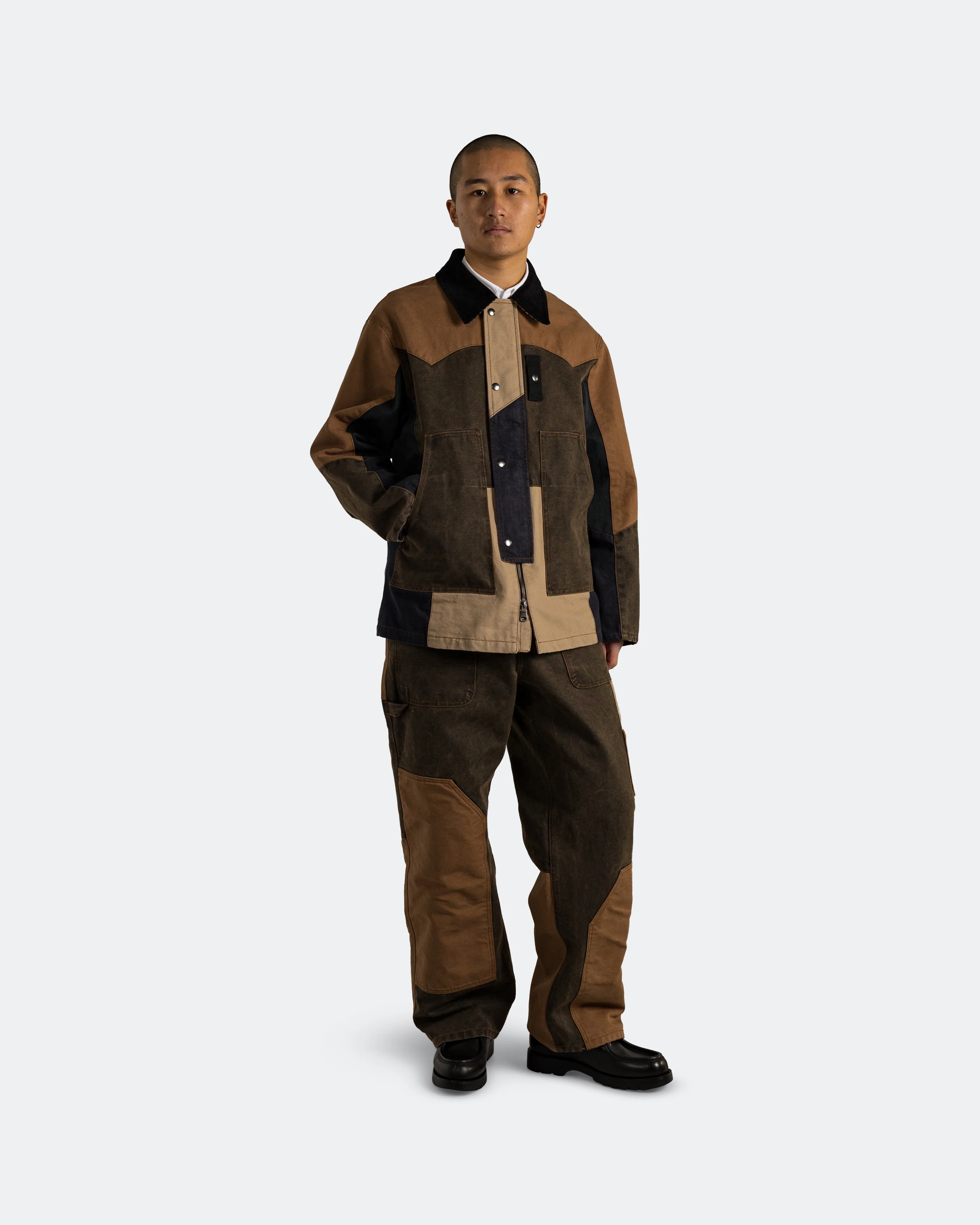 Patchwork Washed Jacket - Multi - Image 7