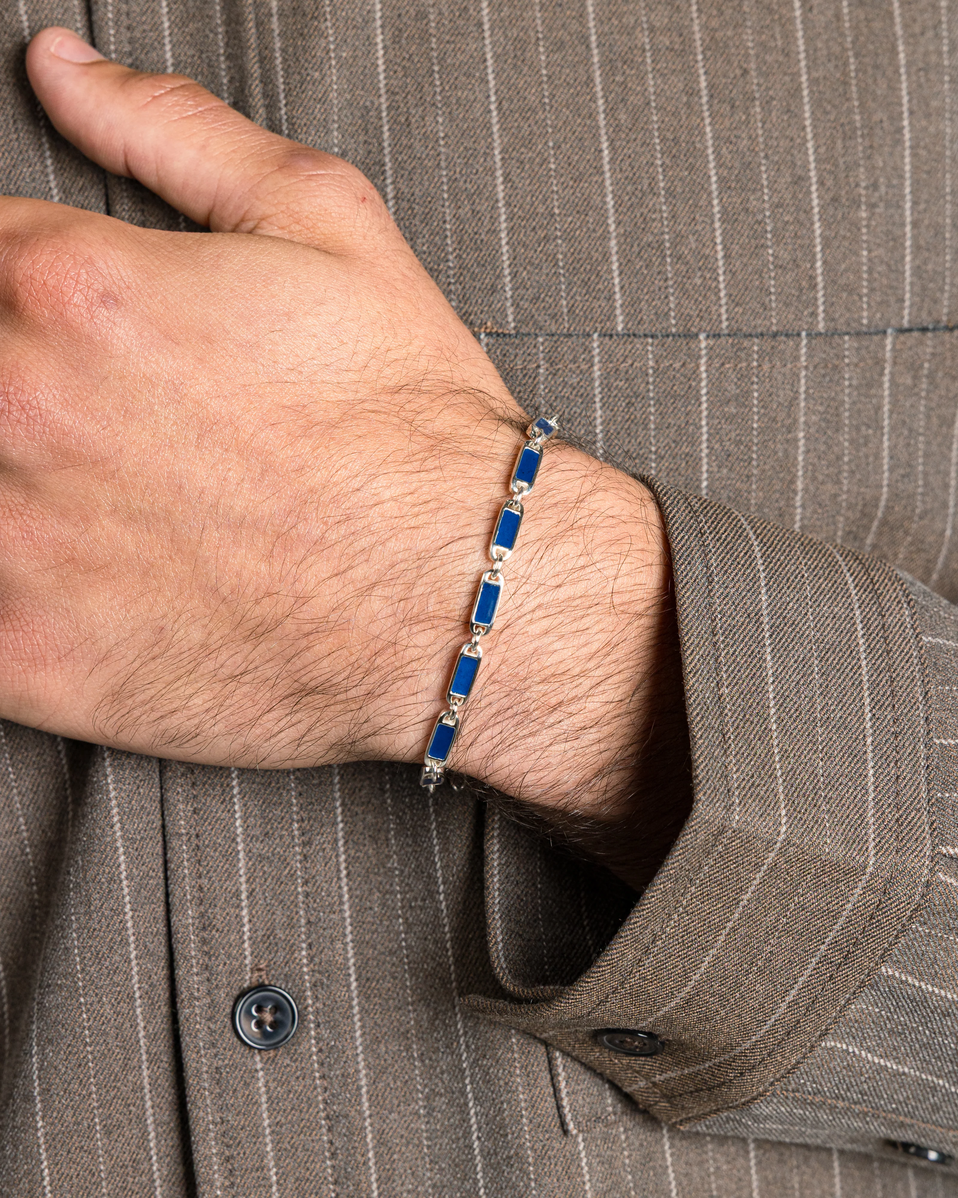 Poncho Bracelet - 925 Silver/Navy - Image 2