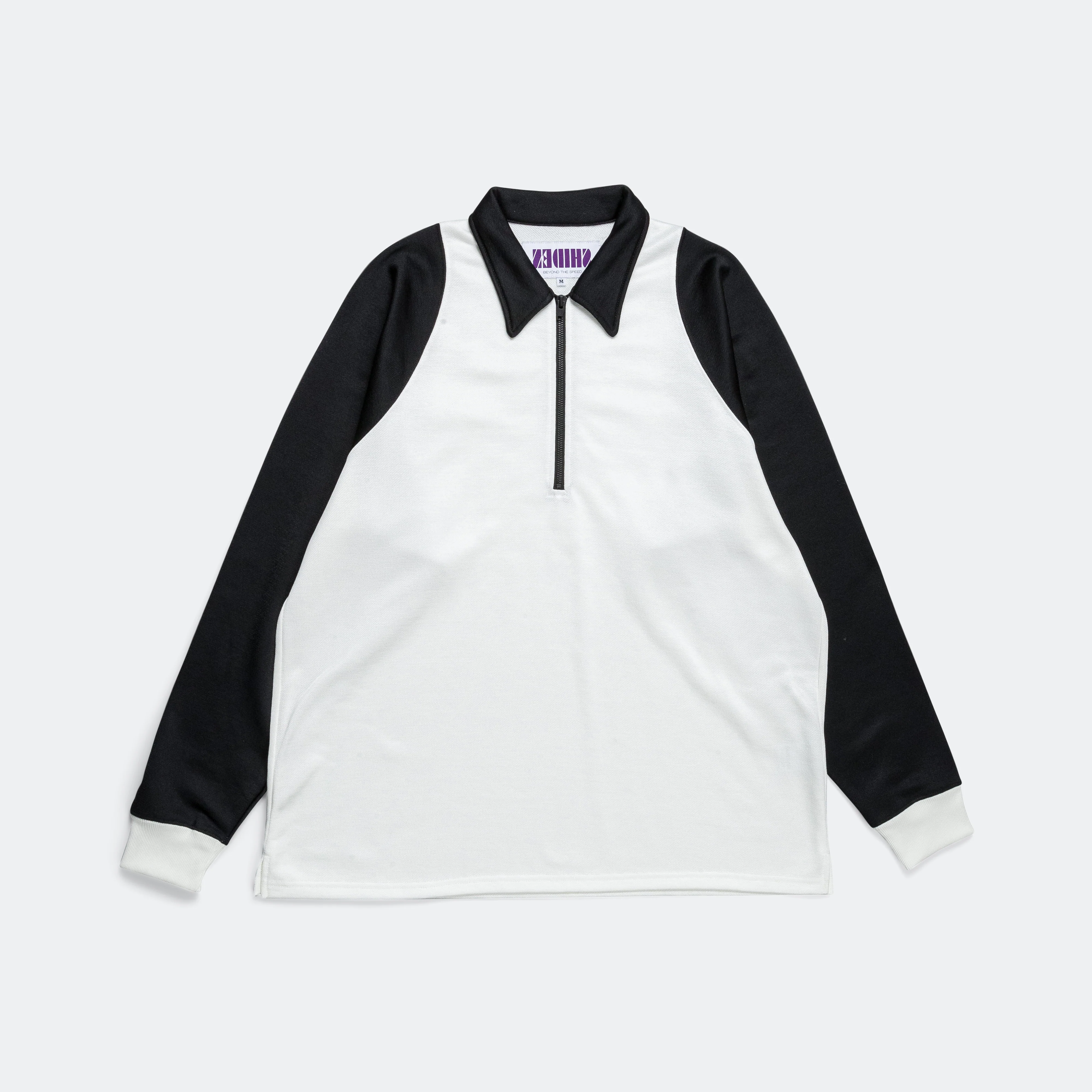 Pullover L/S Polo - Off White/Black