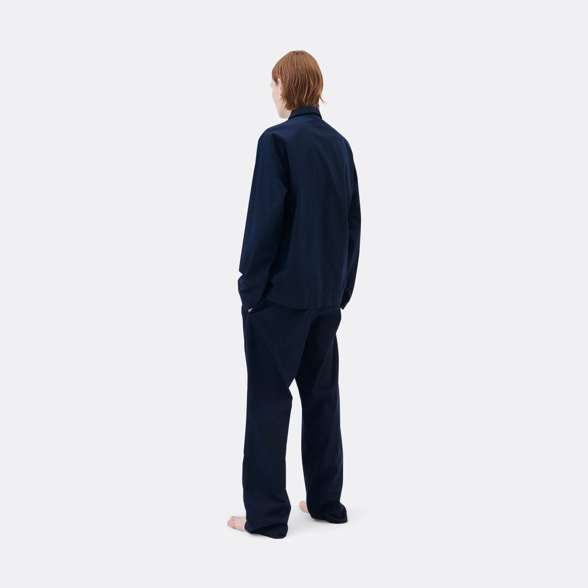 Pyjama Pants - True Navy Cotton Poplin - Image 2
