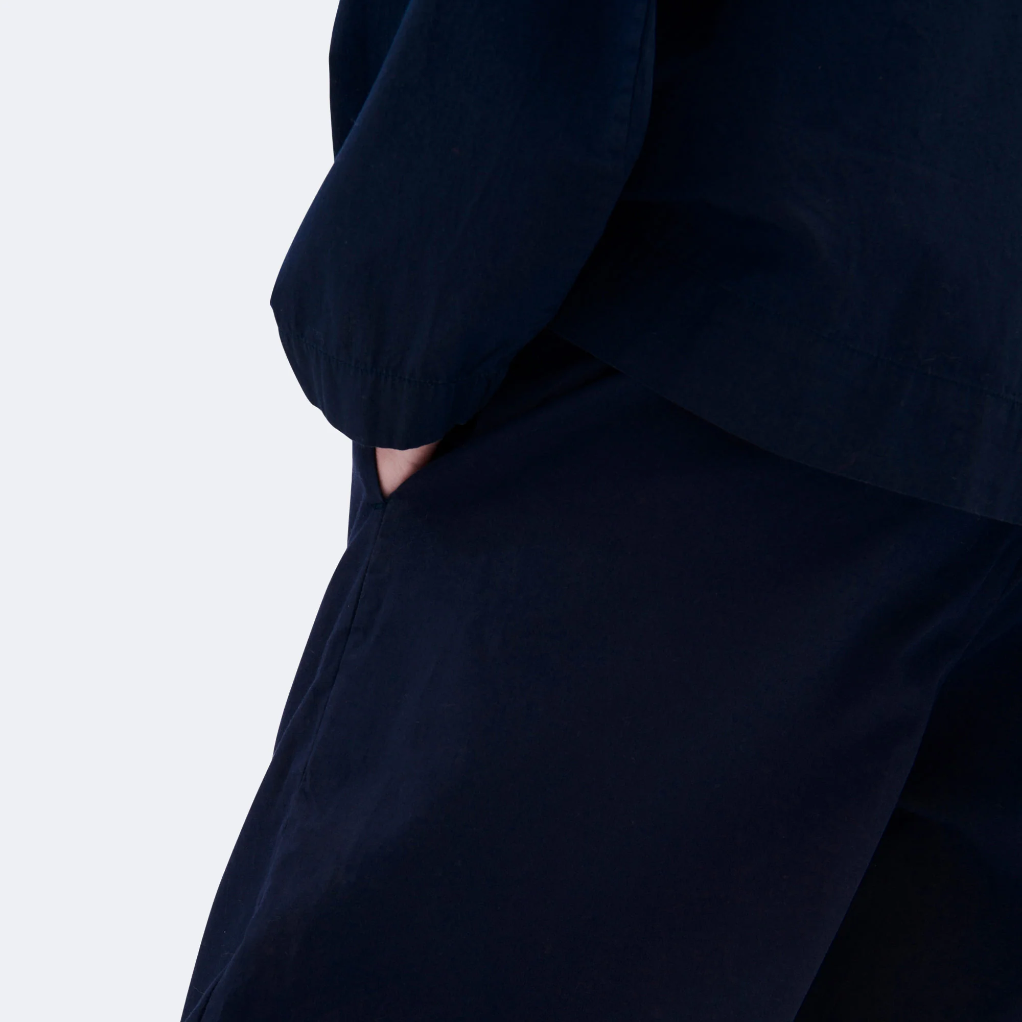 Pyjama Pants - True Navy Cotton Poplin - Image 3