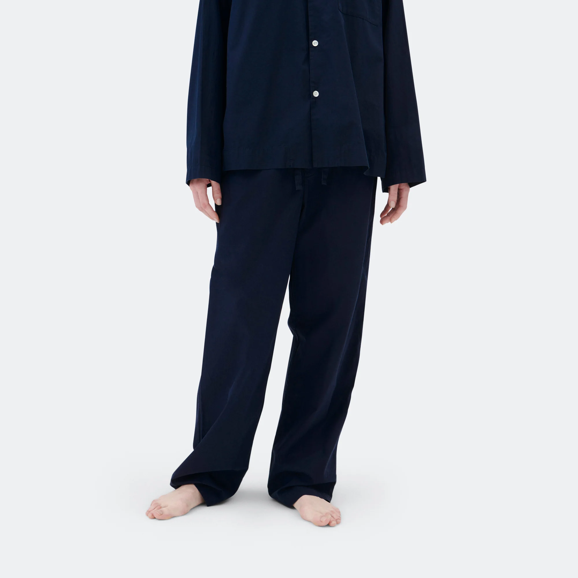 Pyjama Pants - True Navy Cotton Poplin - Image 4