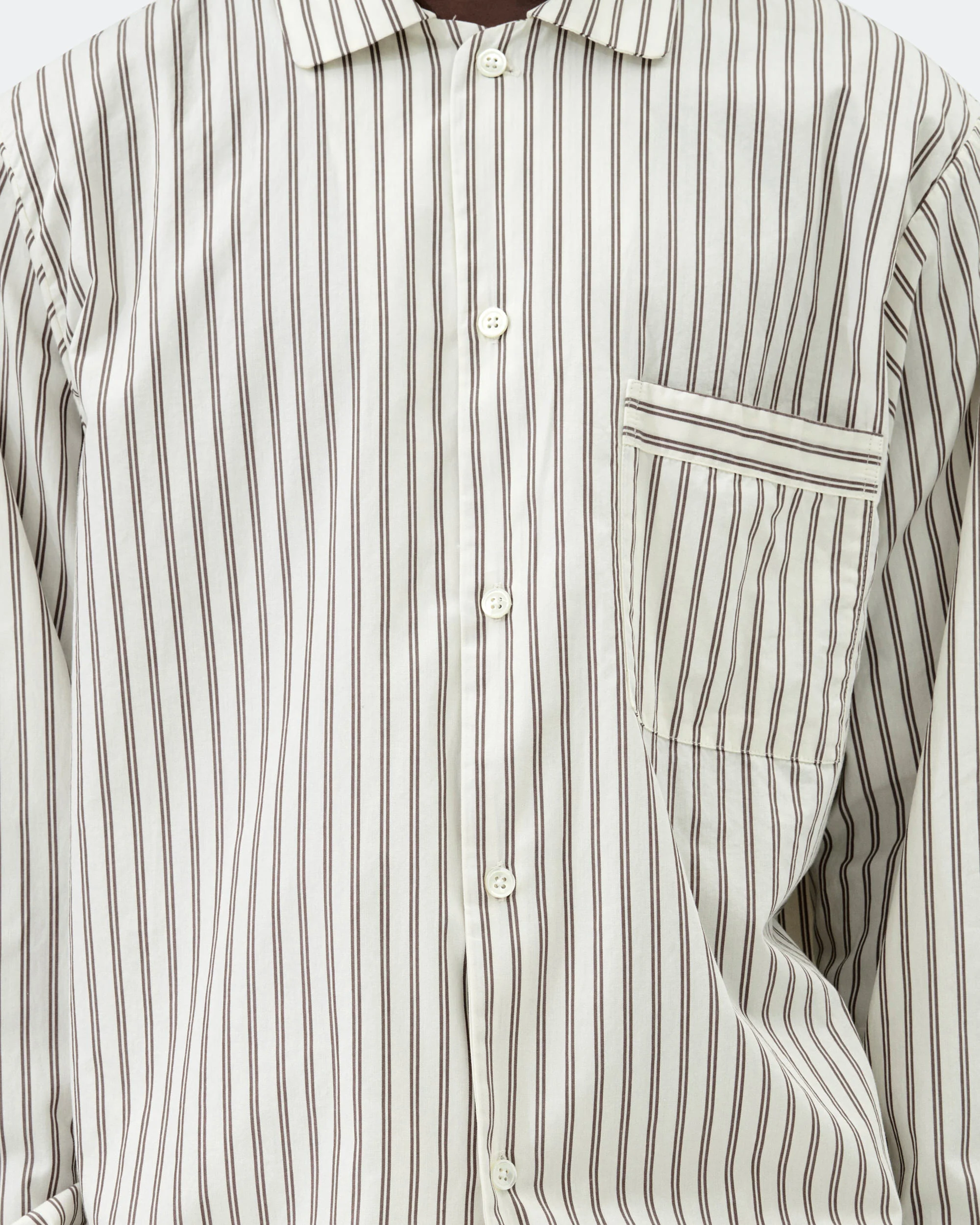 Pyjama Shirt - Hopper Stripes Cotton Poplin - Image 2