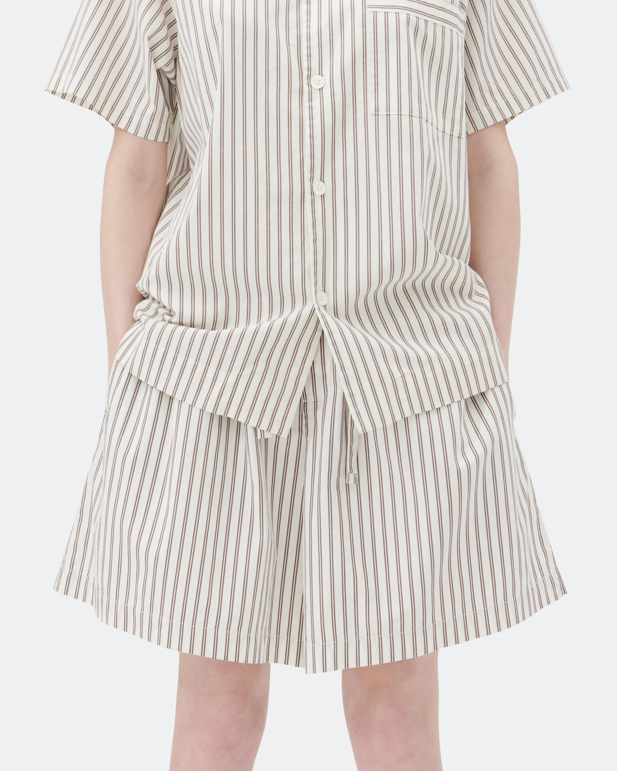 Pyjama Shorts - Hopper Stripes Cotton Poplin - Image 2