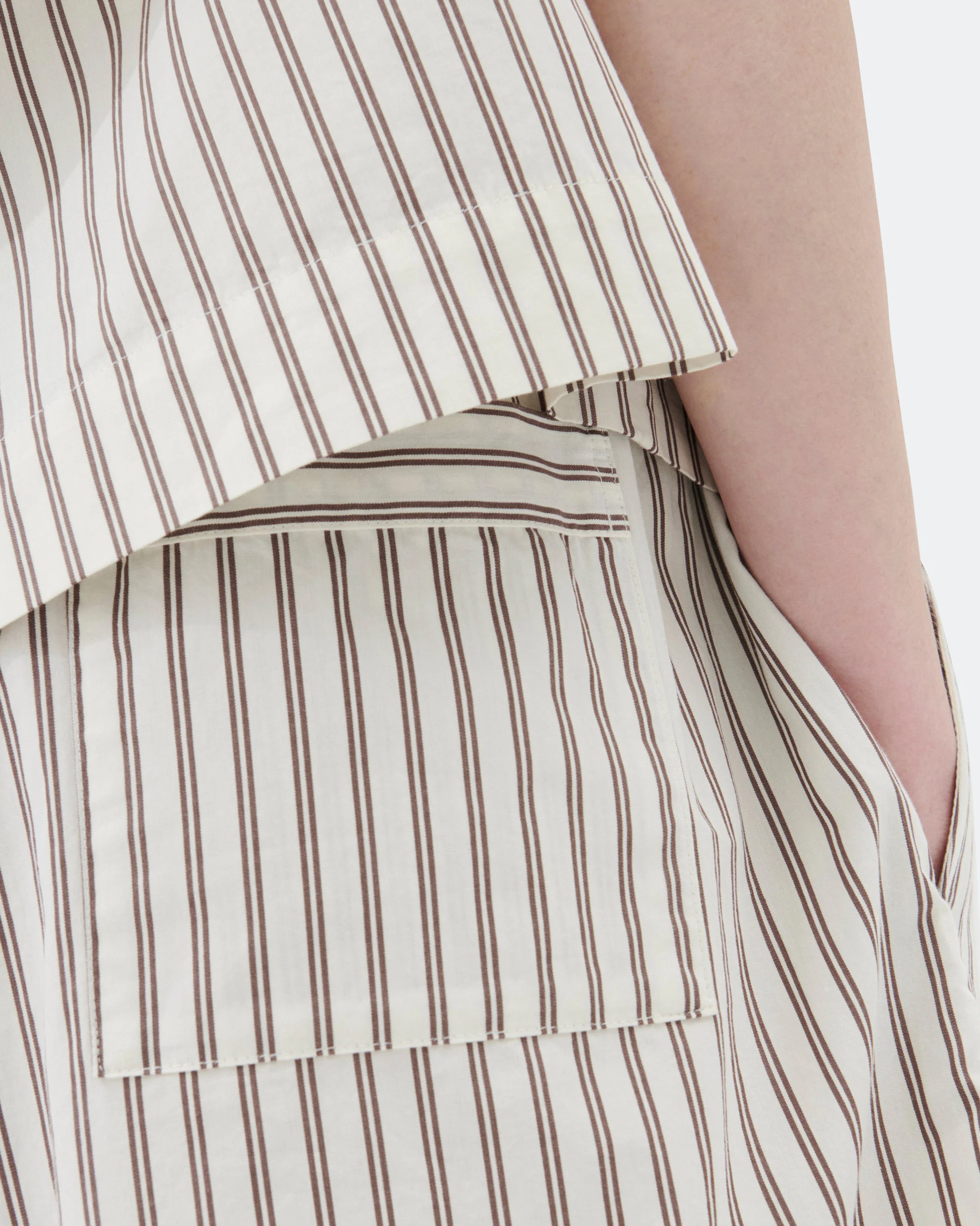 Pyjama Shorts - Hopper Stripes Cotton Poplin - Image 4