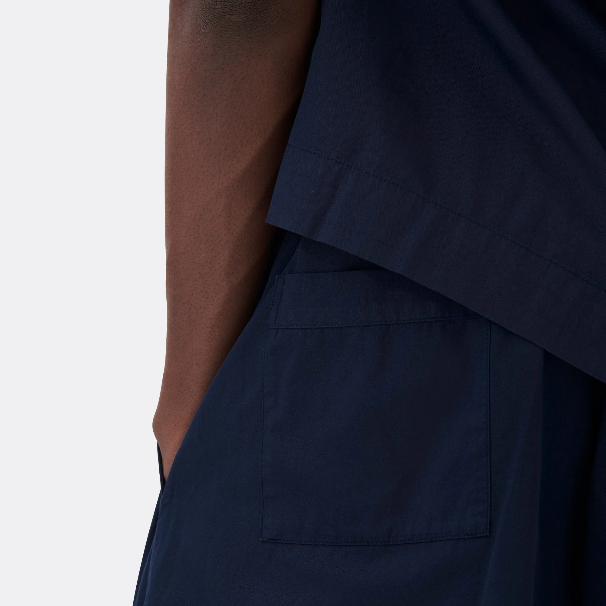 Pyjama Shorts - True Navy Cotton Poplin - Image 2