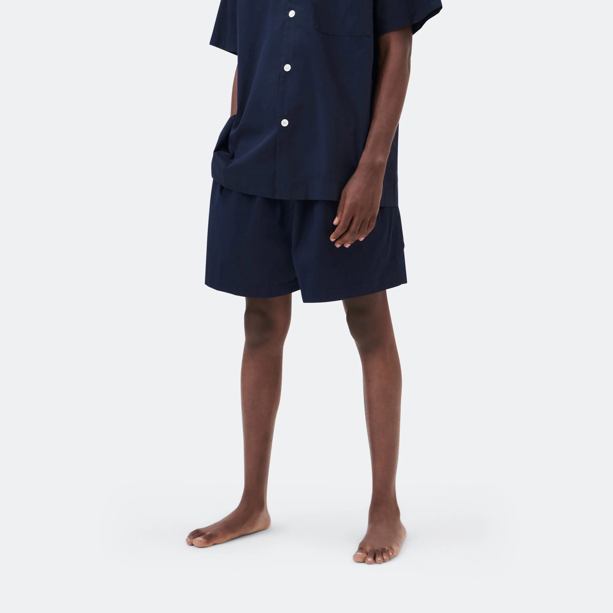 Pyjama Shorts - True Navy Cotton Poplin - Image 4