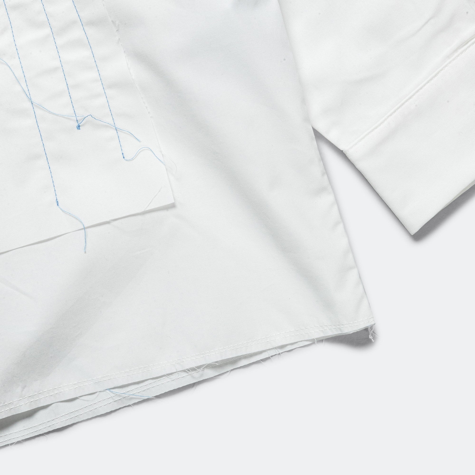 Quilted Shirt - White Hand Quilted Cotton Poplin - Image 4