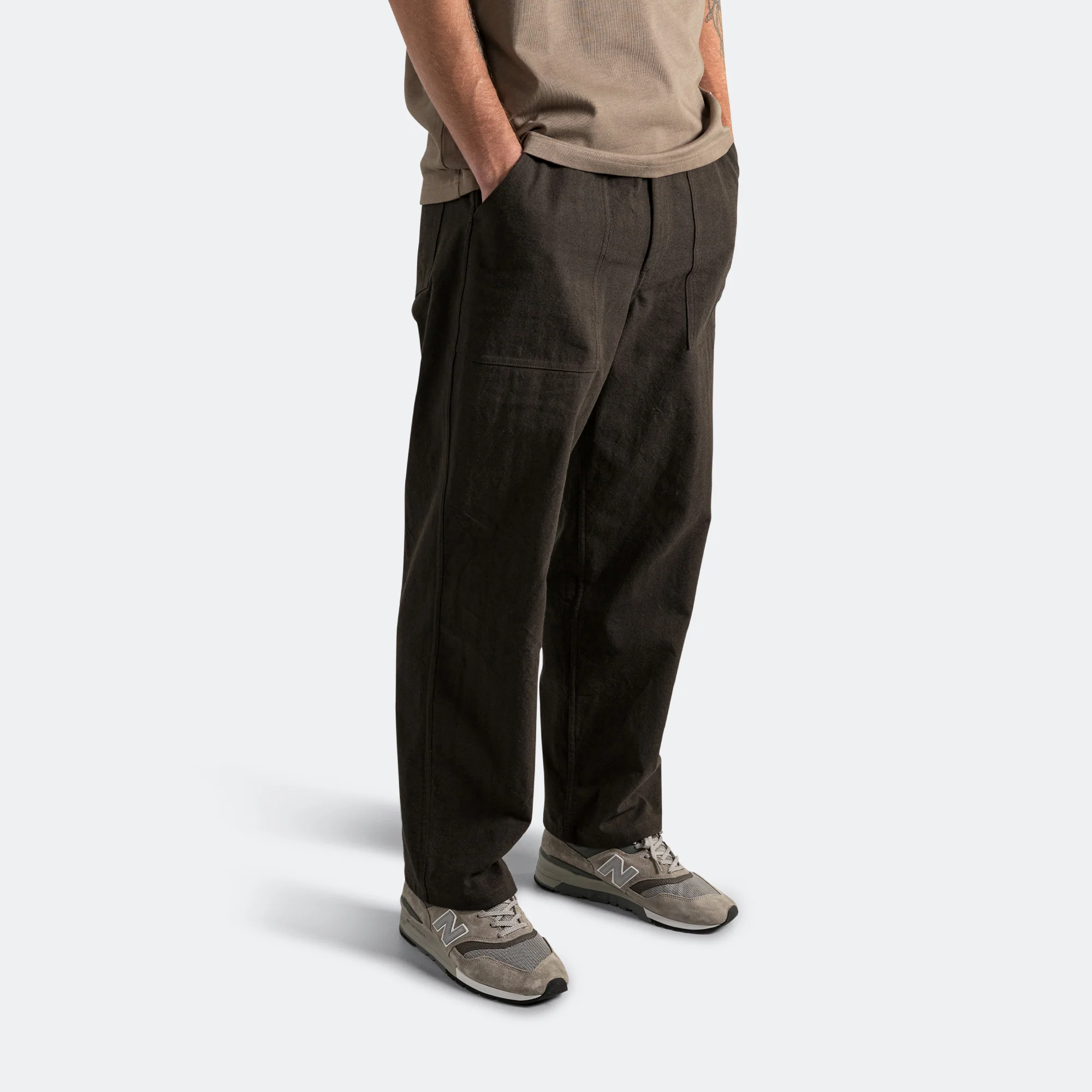 Ragnar Relaxed Herringbone Pant x UP THERE - Beech Green - Image 3