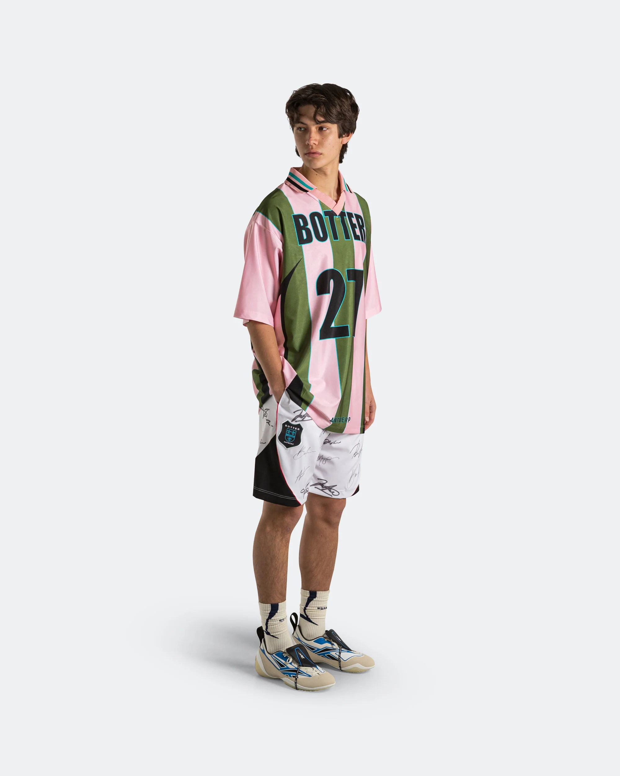 Reverse Soccer Tee x Botter - Striped Pink/Green - Image 4