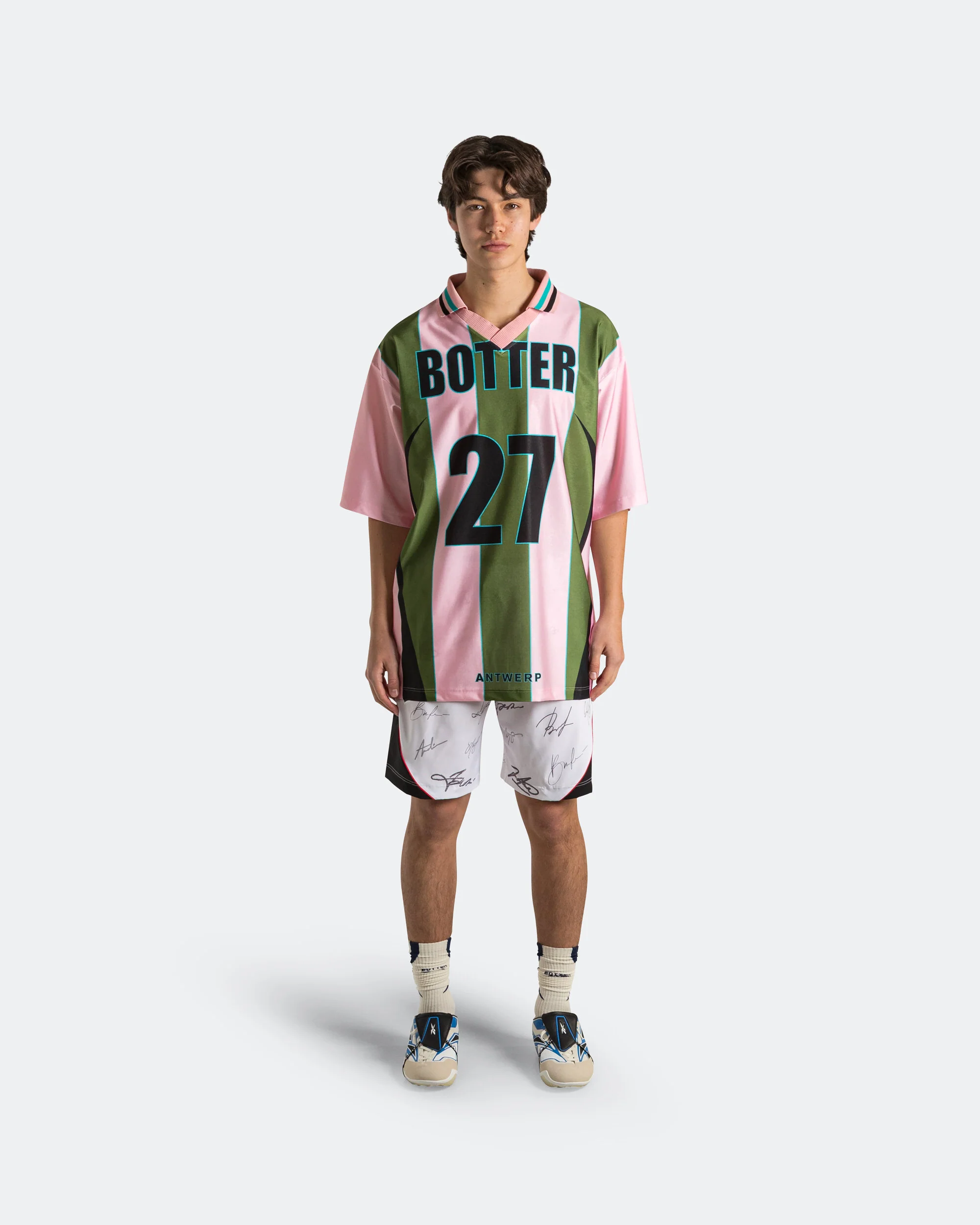 Reverse Soccer Tee x Botter - Striped Pink/Green - Image 5