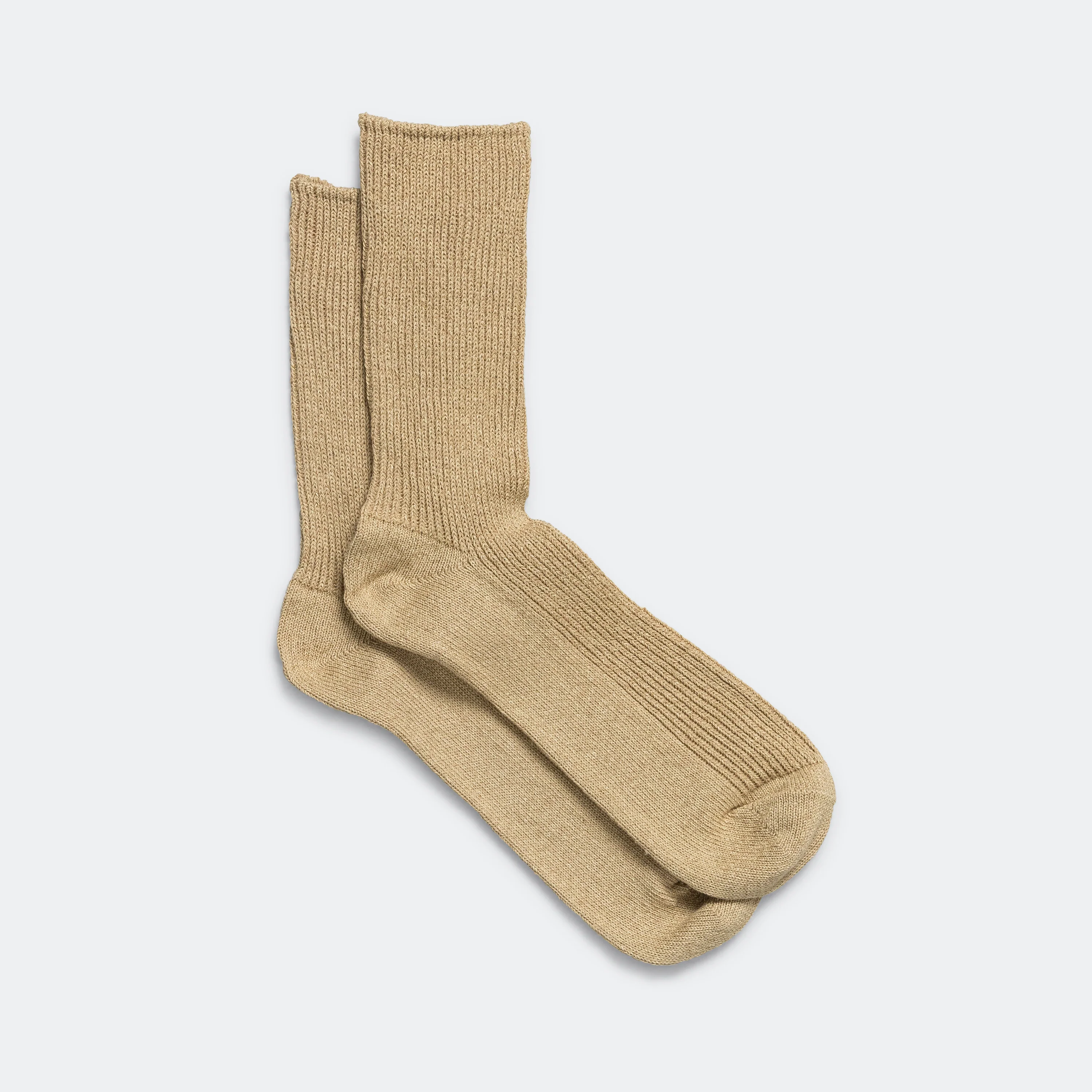 Ribbed Crew Sock - Beige - Image 2