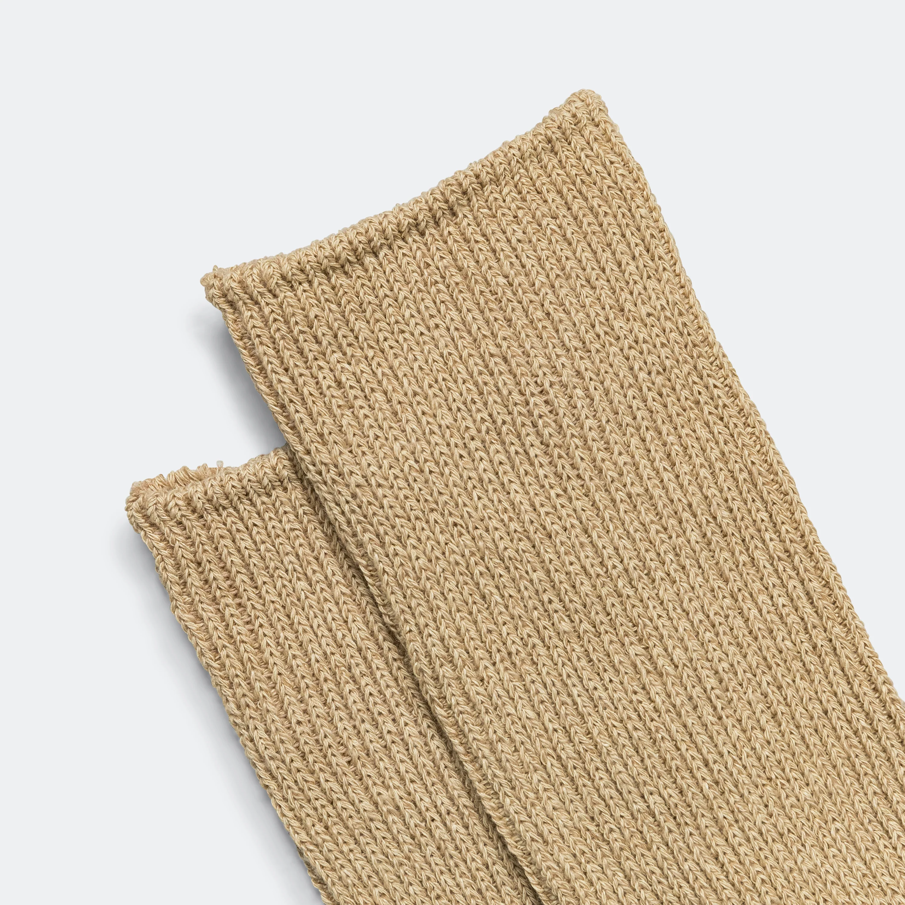 Ribbed Crew Sock - Beige - Image 3