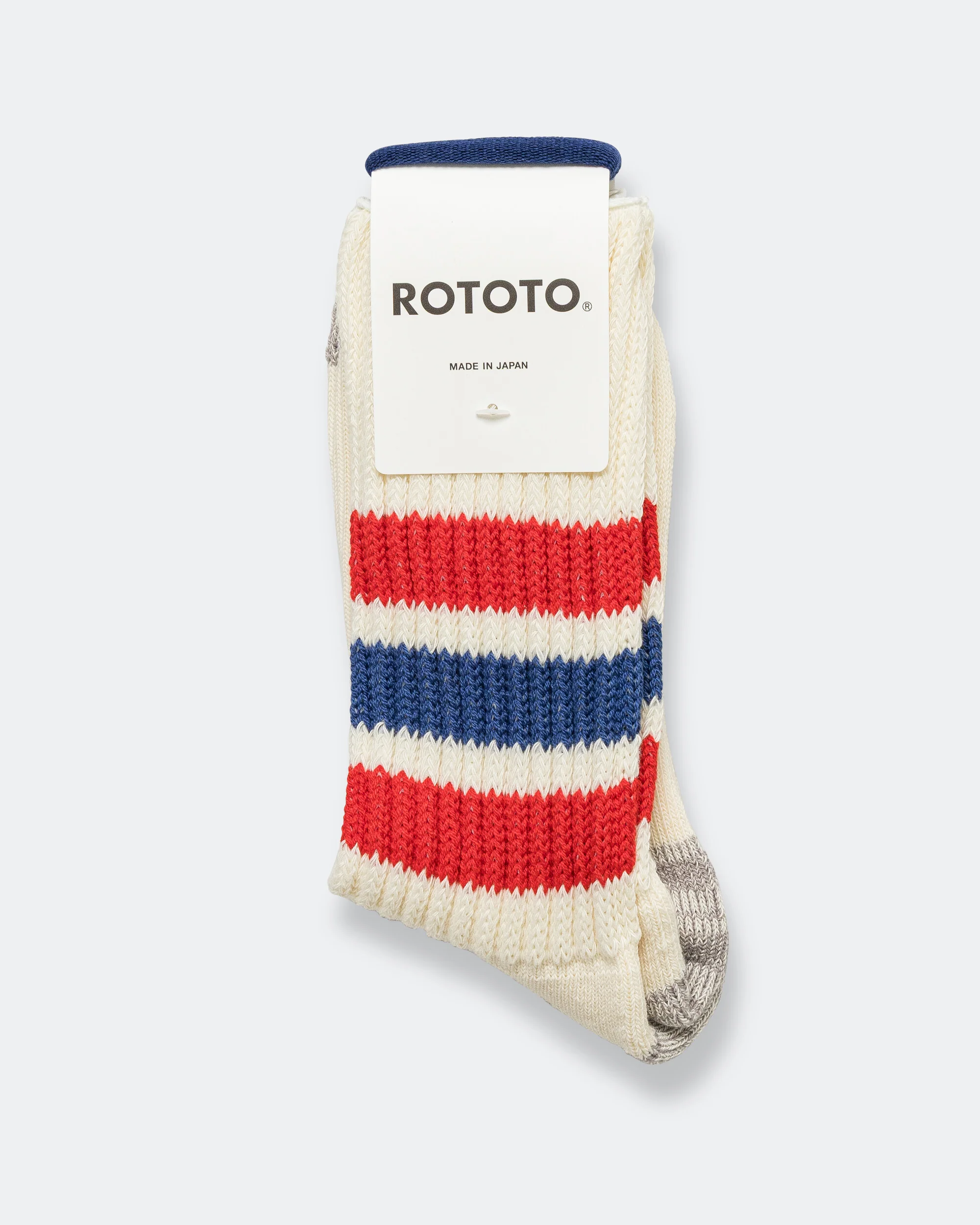 Coarse Ribbed Sock - Chilli Red/Blue