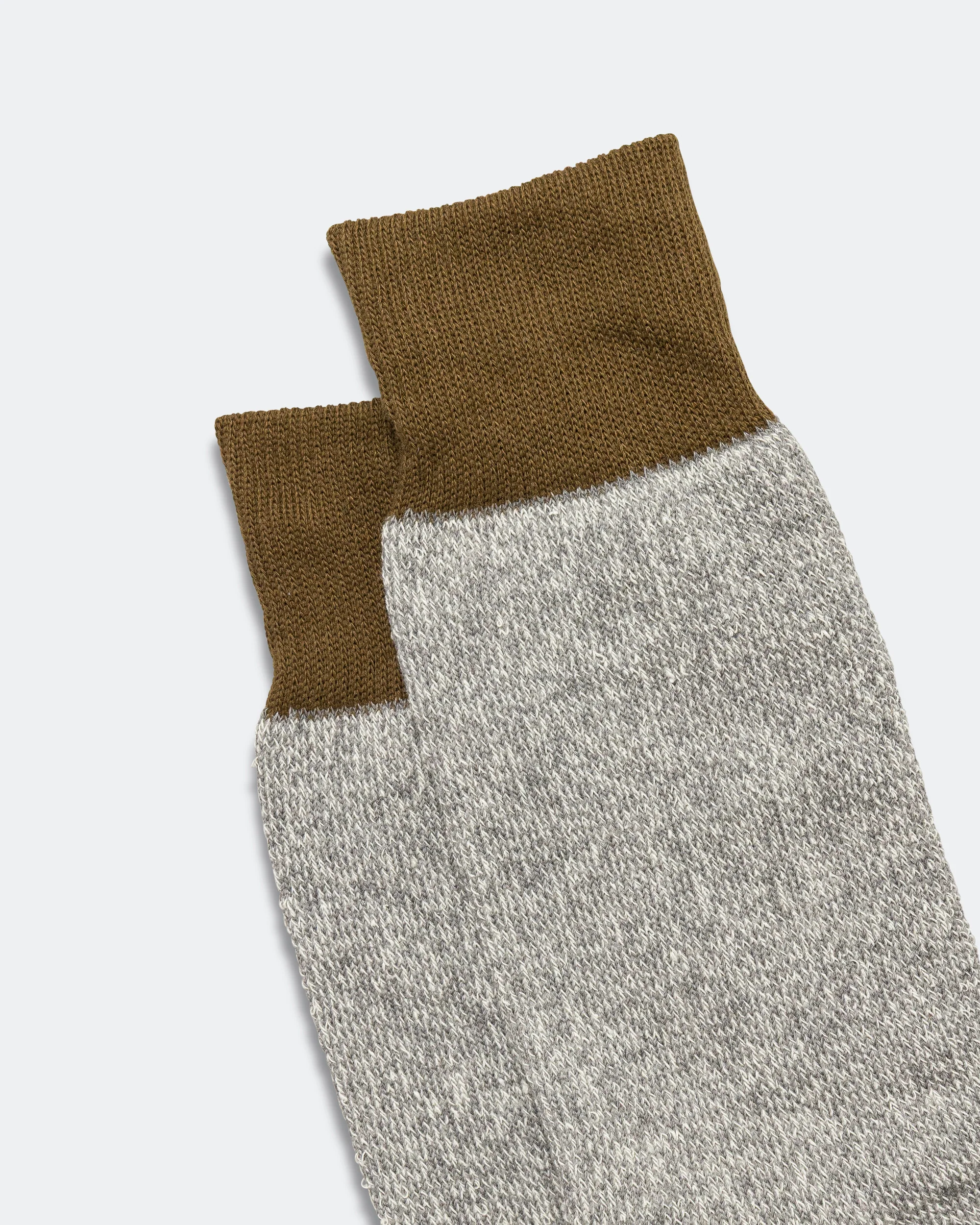 Double Face Crew Sock - Olive/Gray - Image 3