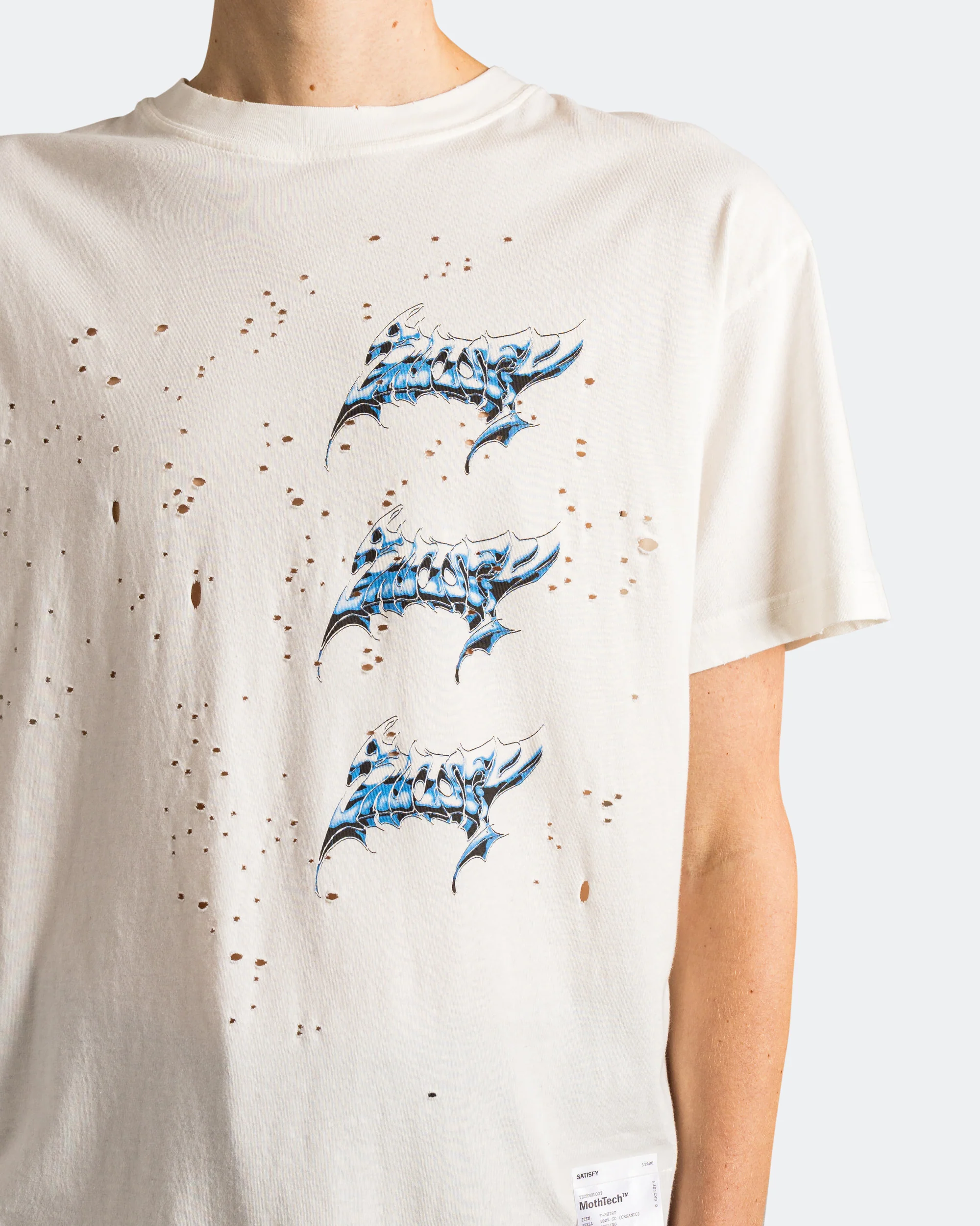 MothTech 'Liquid Metal' T-Shirt - Off White - Image 5