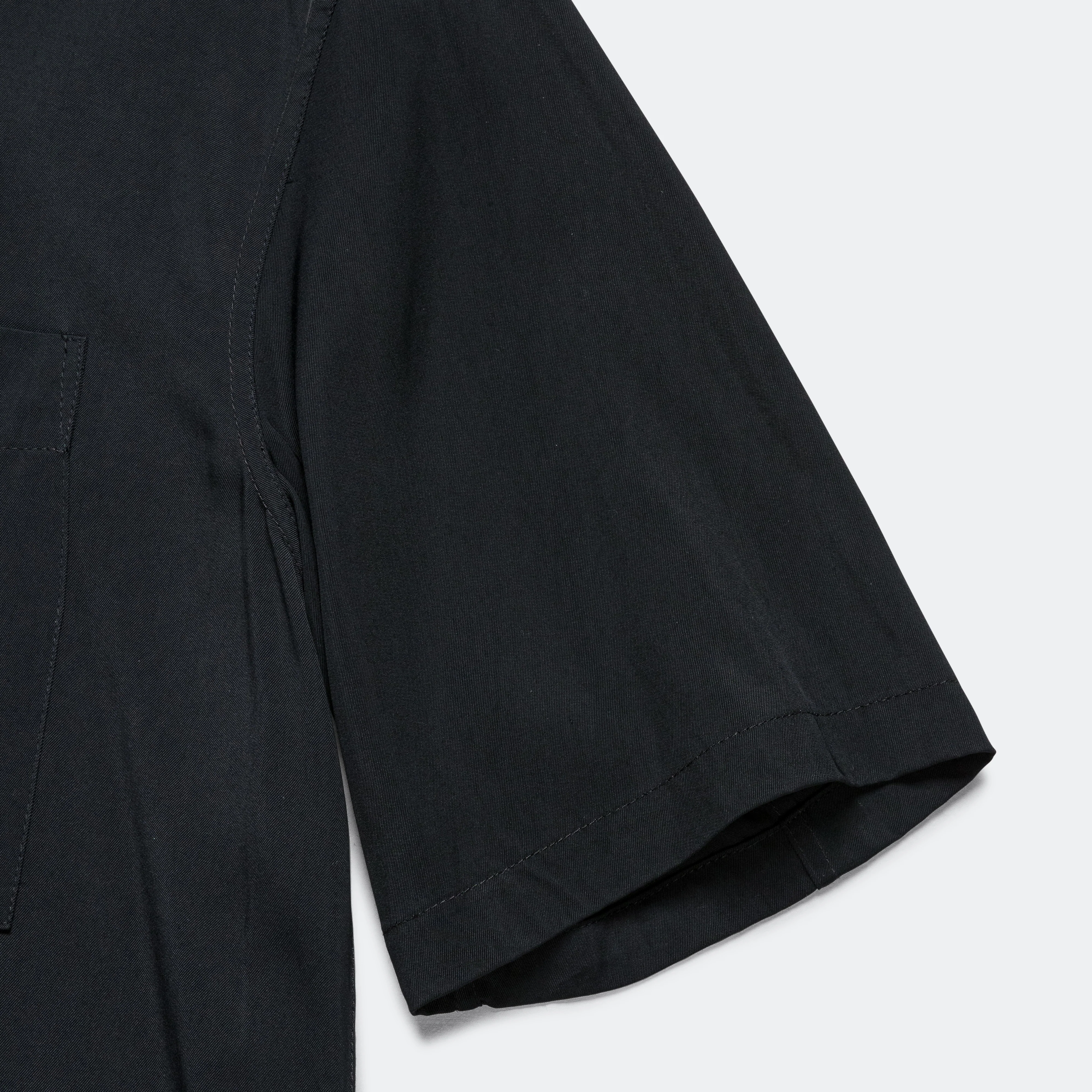 SFTM SS Box Shirt - Black Viscose - Image 5