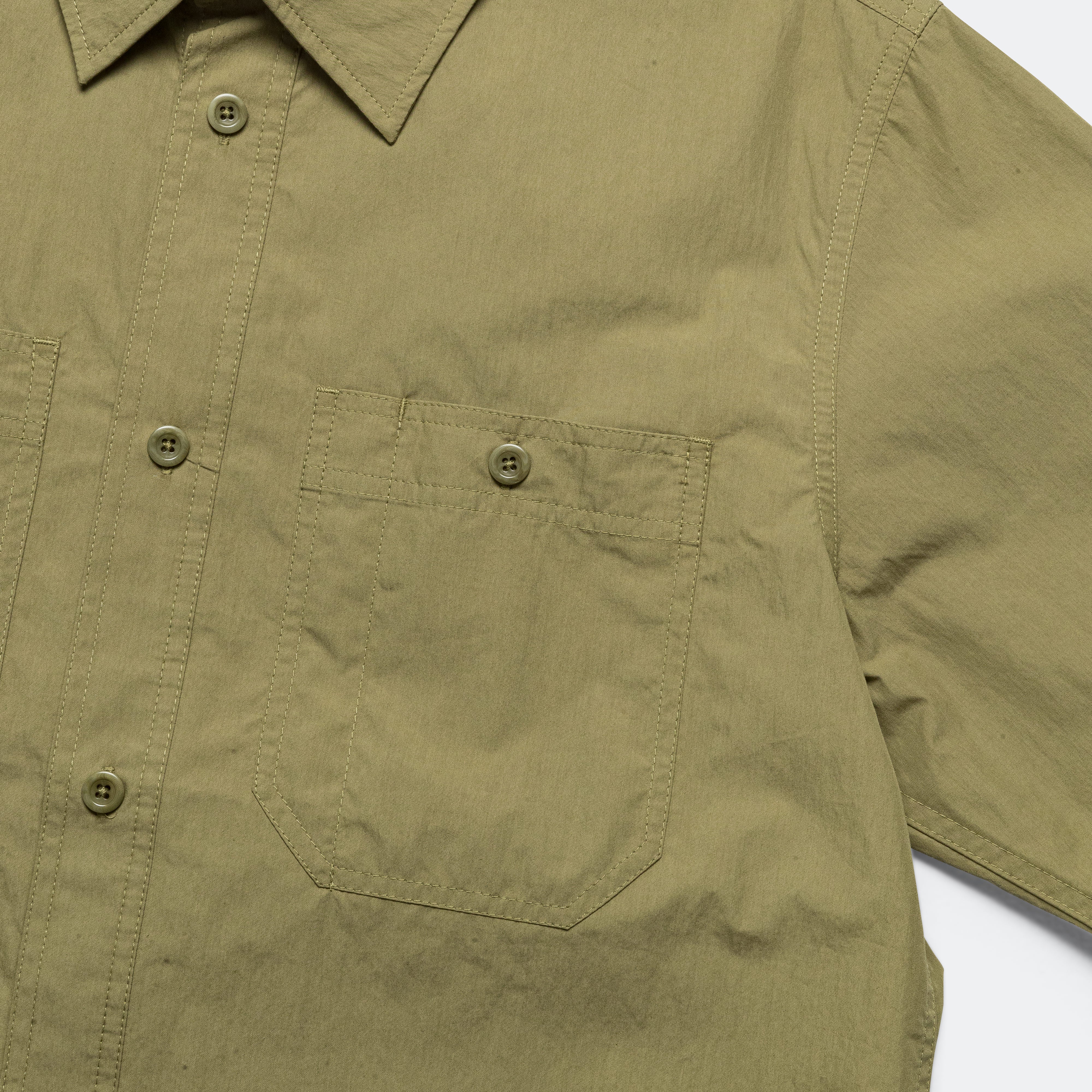 Silas Tech Poplin Shirt 2.0 - Moss Green - Image 3