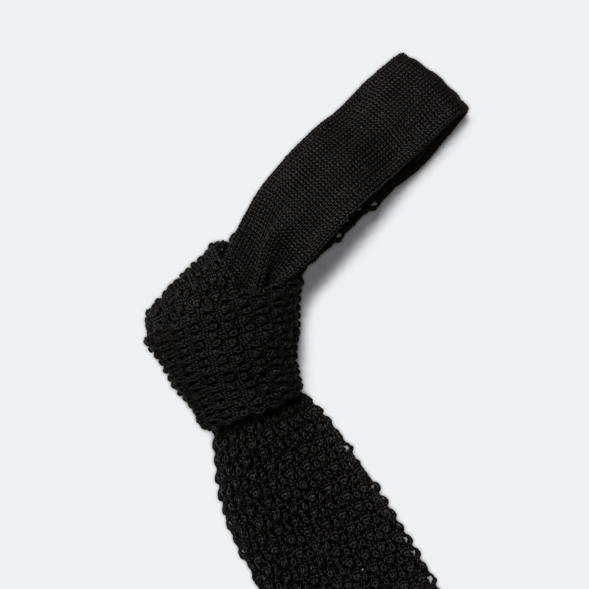 Silk Knit Tie Solid - Black - Image 2