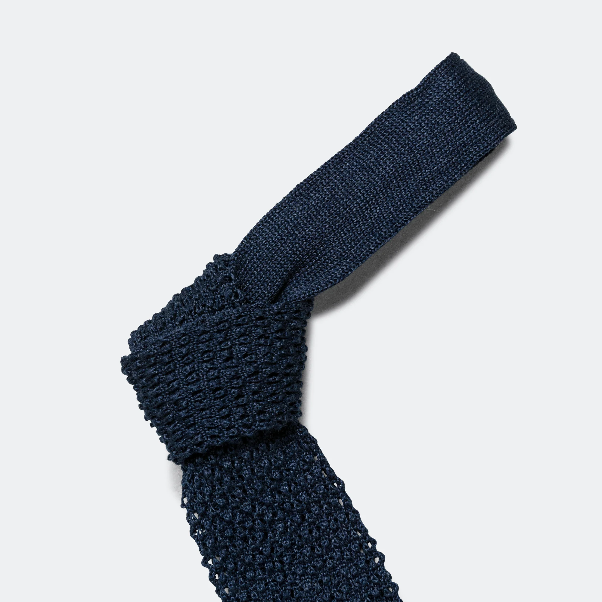 Silk Knit Tie Solid - Navy - Image 2