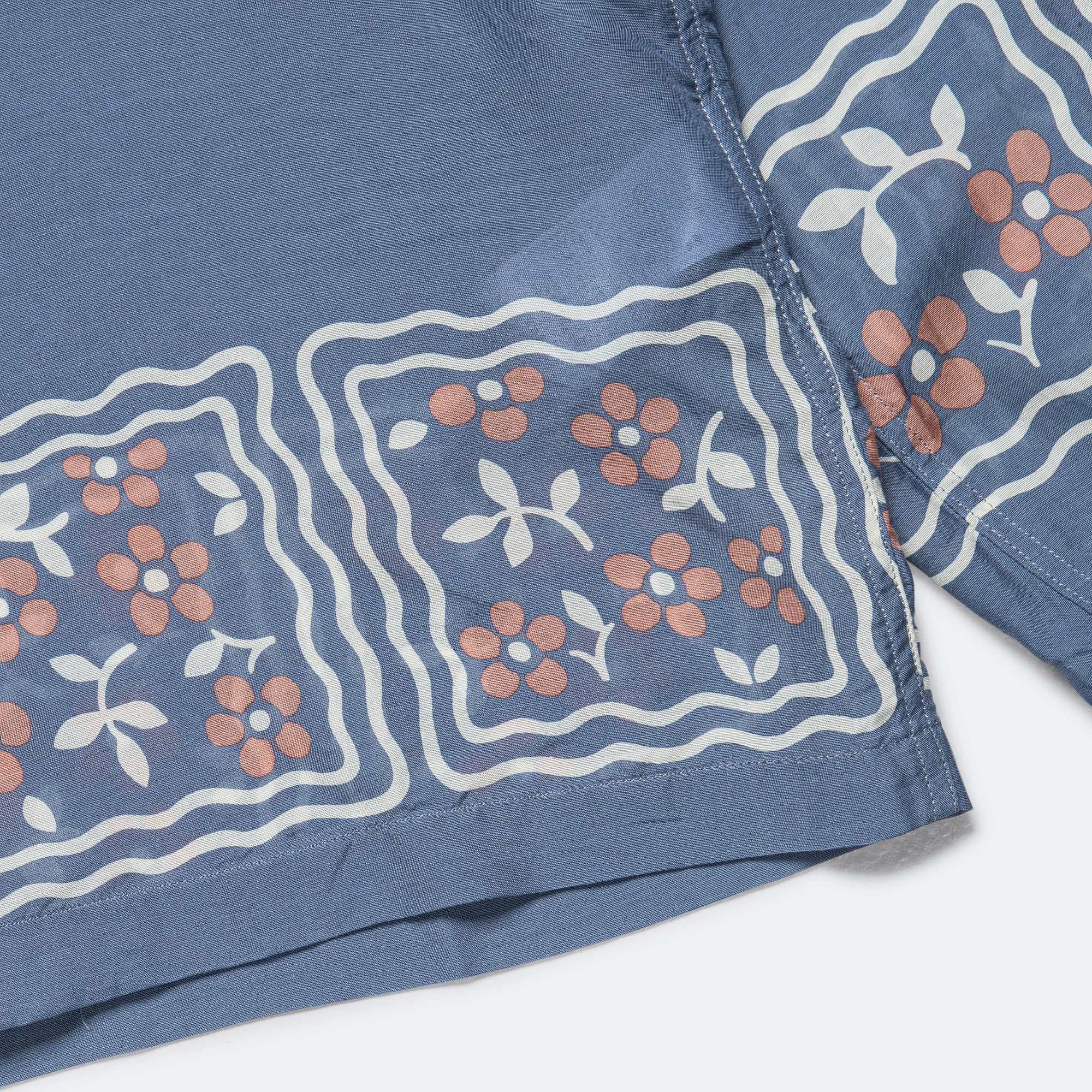 Silk Rayon COOKIE WRANGLE Collar Shirt - Blue - Image 5