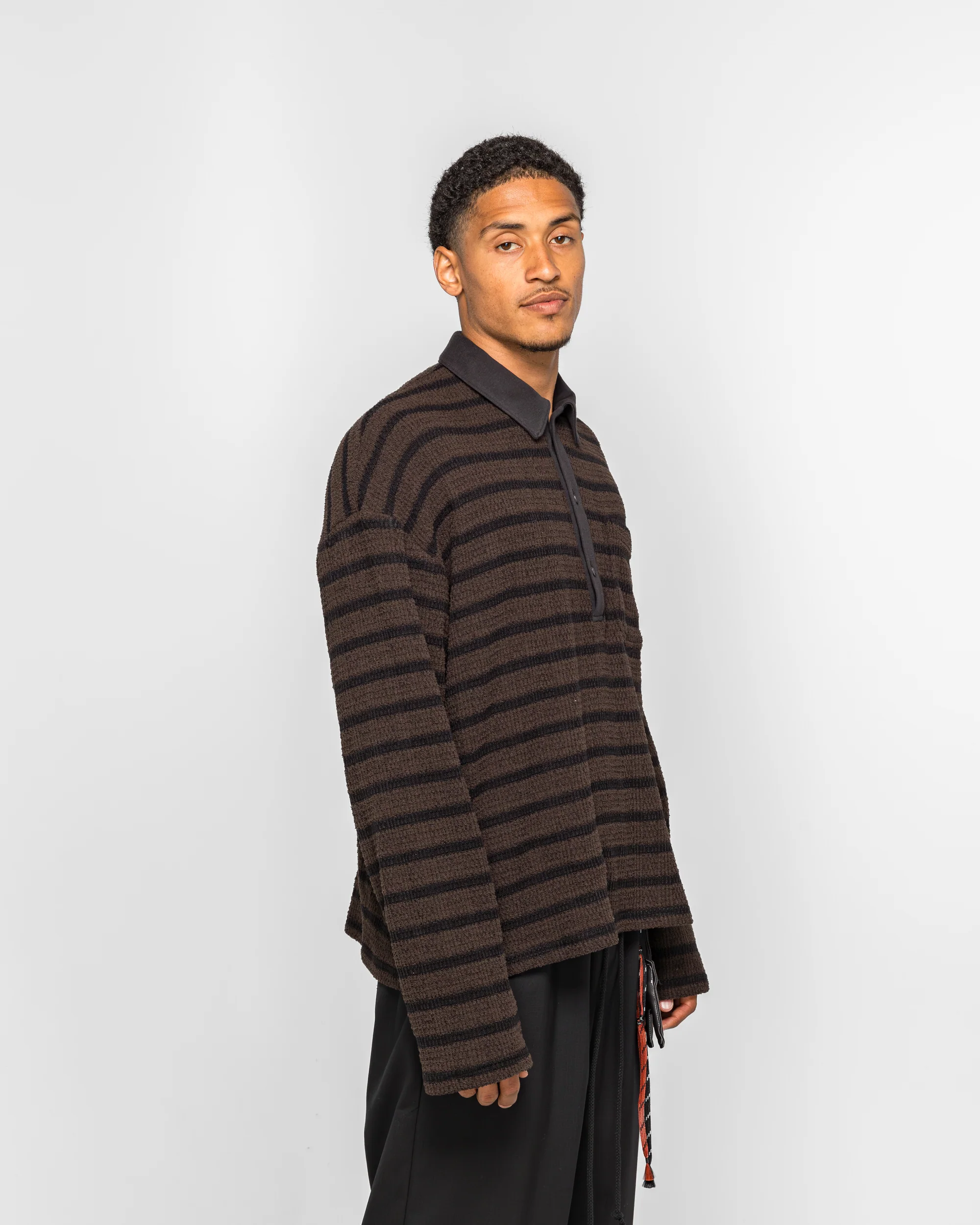 LS Polo - Brown Piano Knit - Image 3