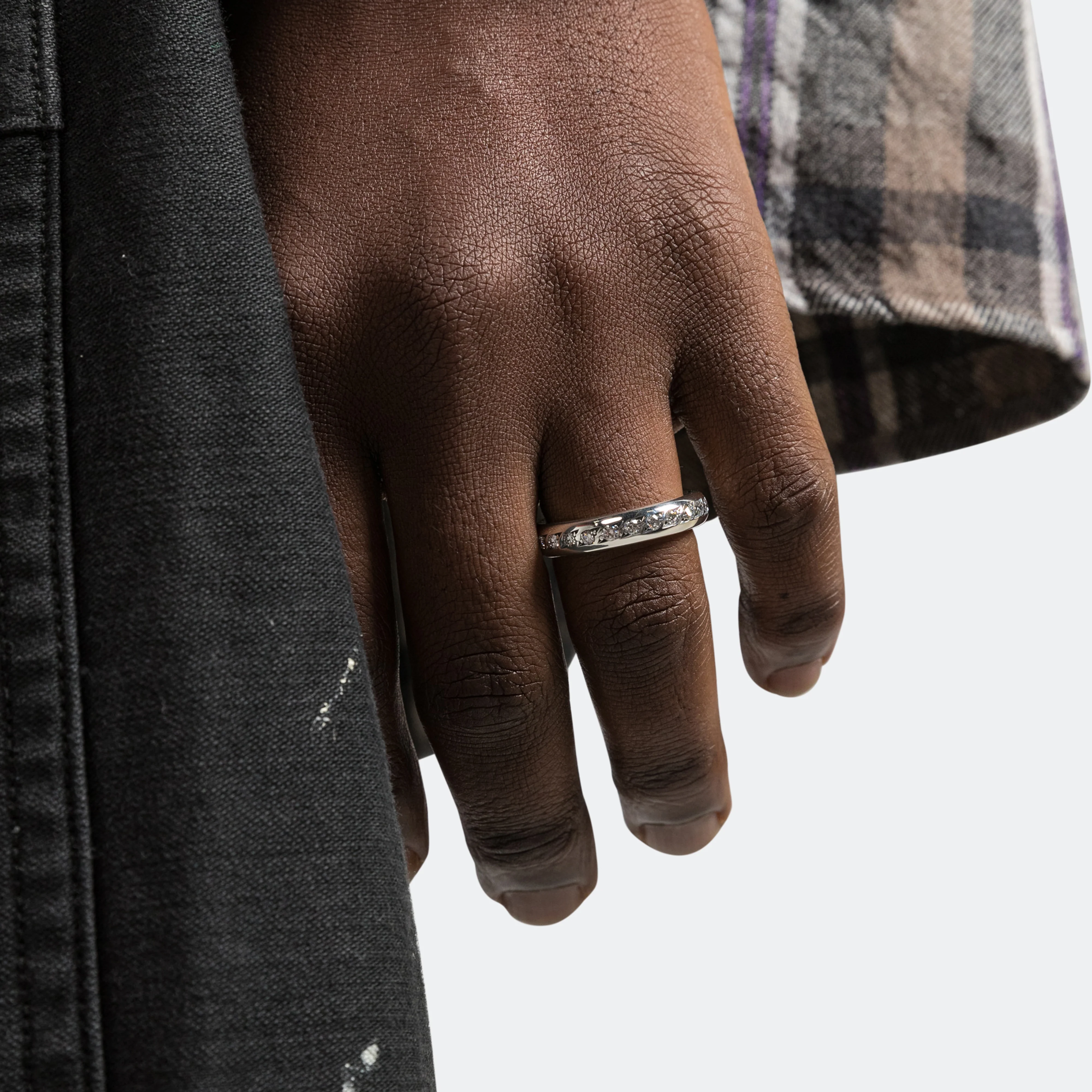 Spacer Ring - White Diamond Pave/925 Silver - Image 3