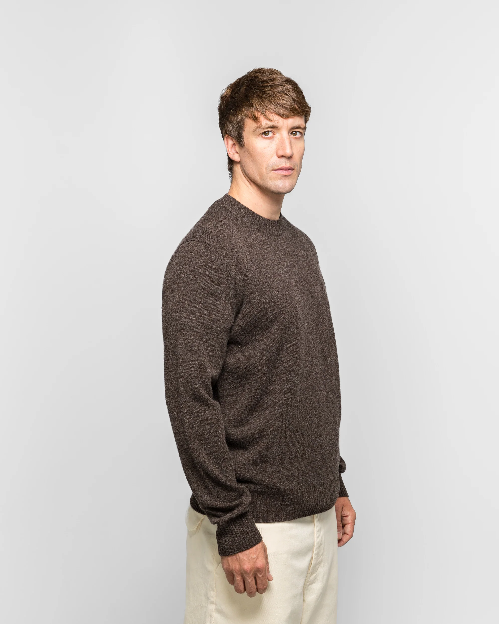 Standard Merino Lambswool Sweater - Heathland Brown - Image 3