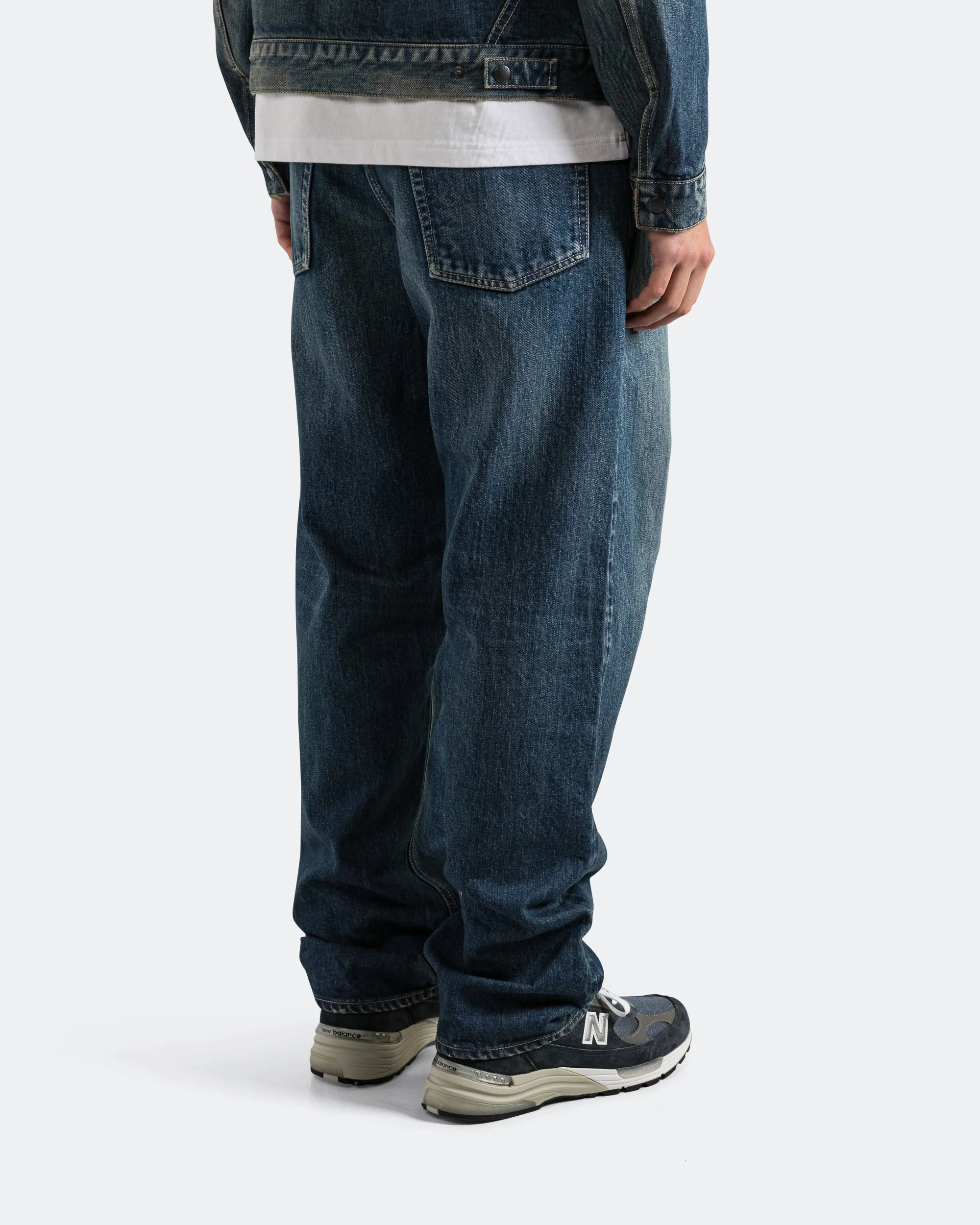 Station Pant - Suvin Cotton Denim Washed Navy - Image 3