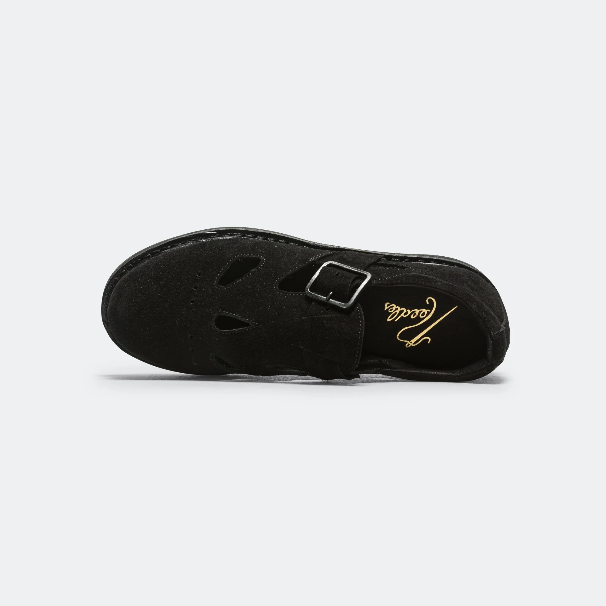 Strapped Oxford - Black Leather - Image 4