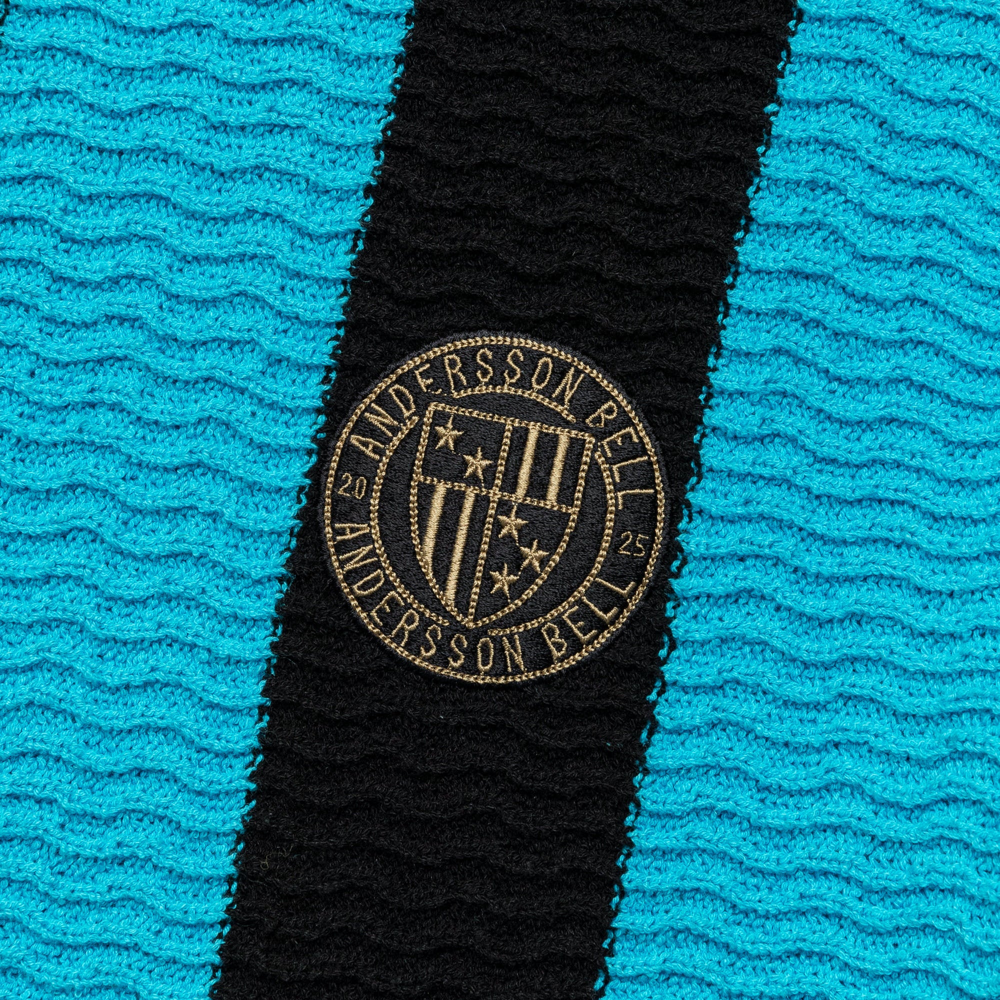 Stripe Soccer Polo Sweater - Black/Blue - Image 5